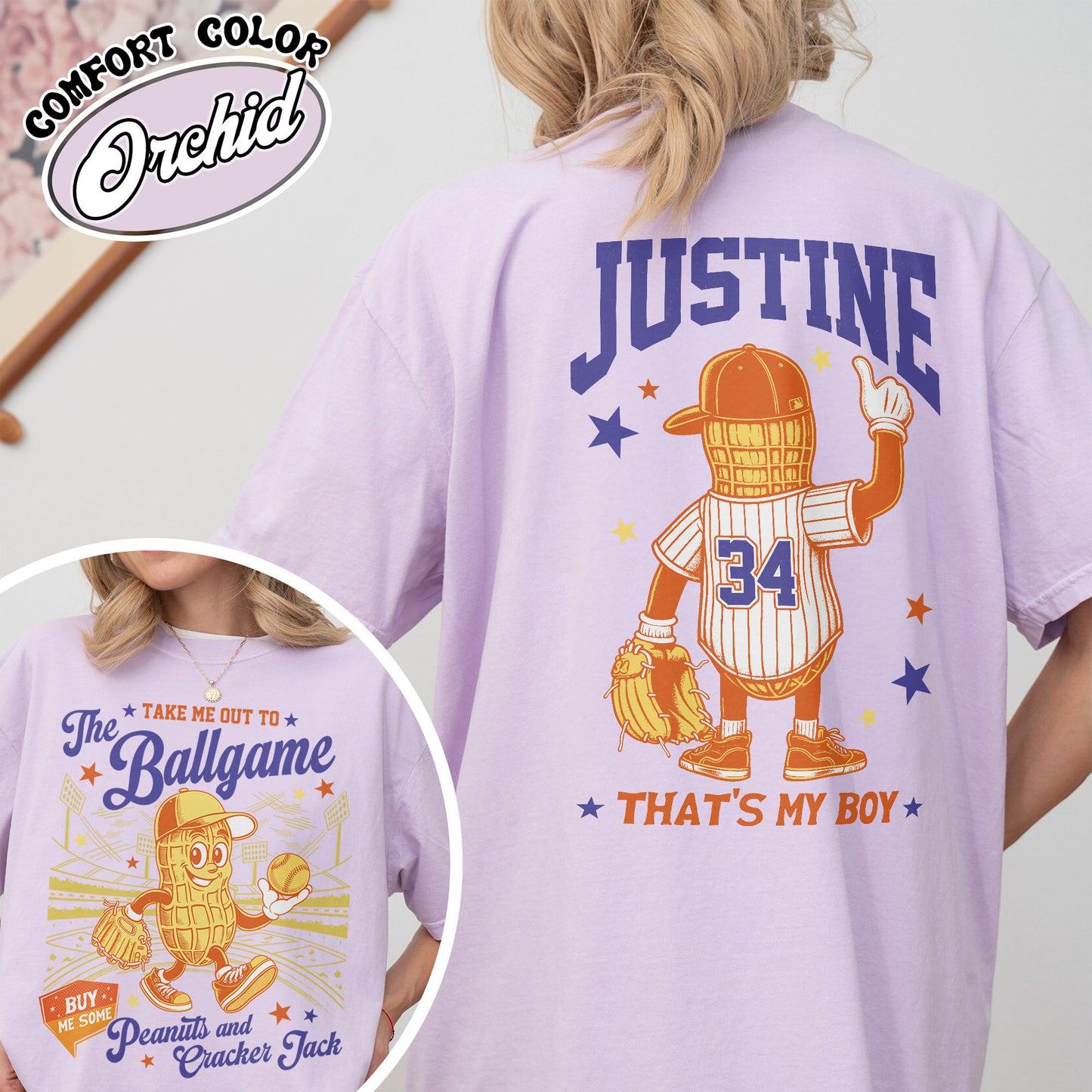 Custom Baseball Mom Comfort Colors Shirt, Gift for Baseball Mama,T-Ball Mom, Take Me Out to the Ballgame