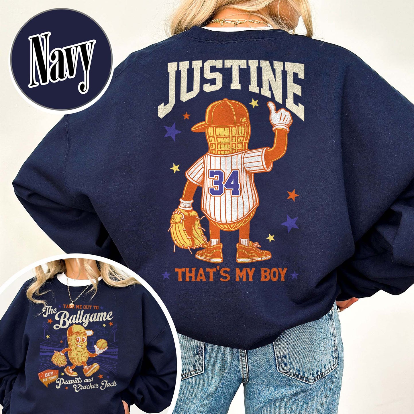 Custom Baseball Mom Sweatshirt, Gift for Baseball Mama,T-Ball Mom, Take Me Out to the Ballgame