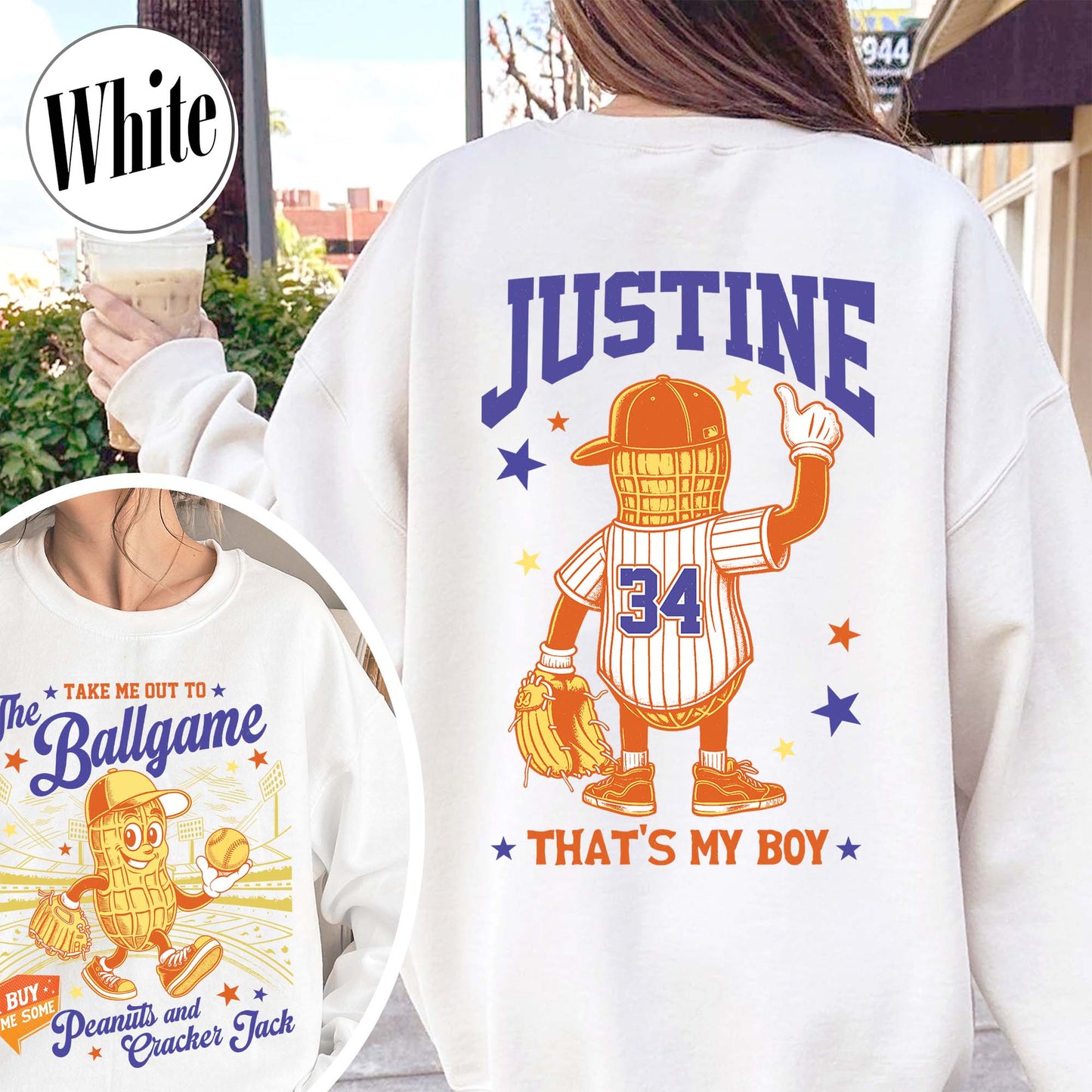 Custom Baseball Mom Sweatshirt, Gift for Baseball Mama,T-Ball Mom, Take Me Out to the Ballgame