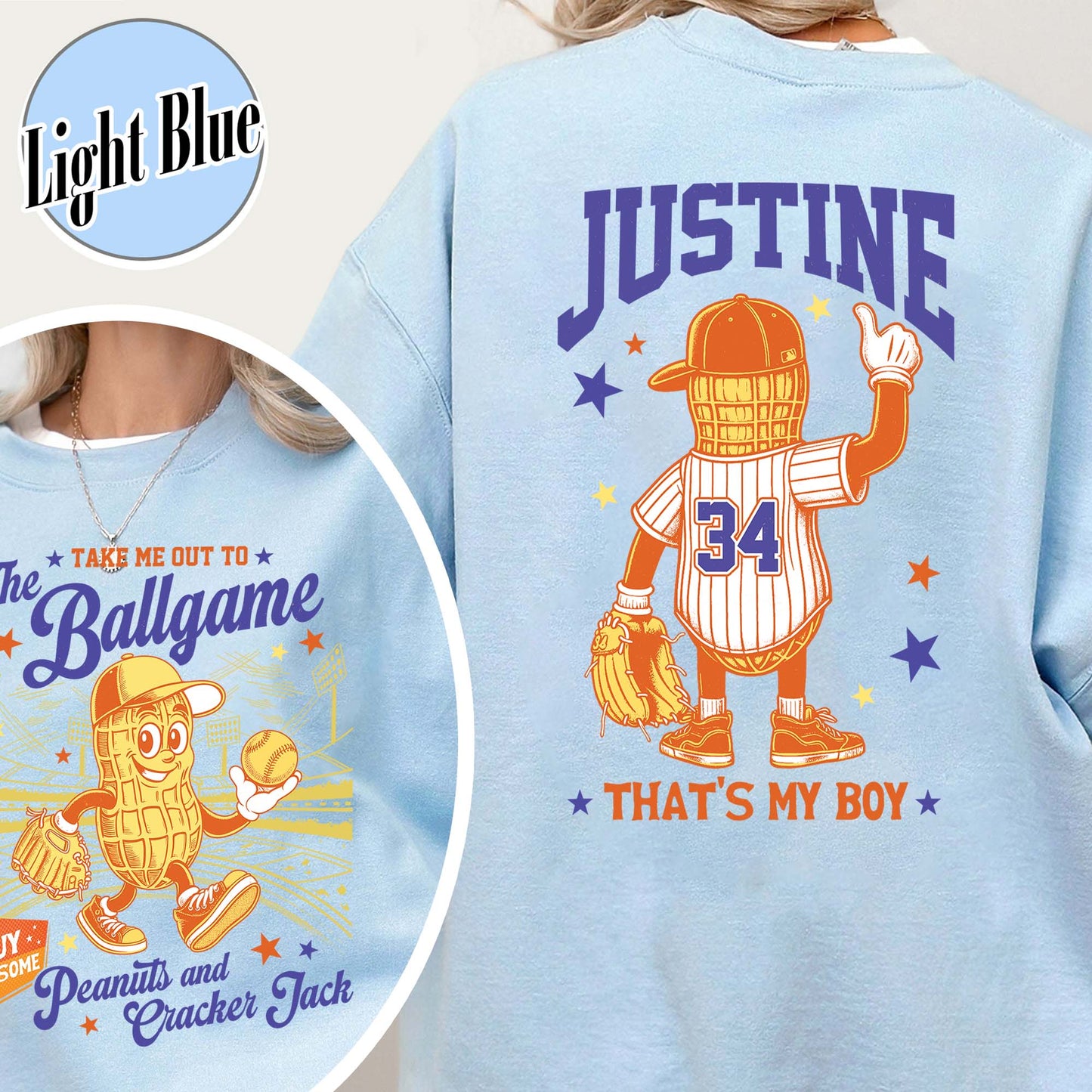 Custom Baseball Mom Sweatshirt, Gift for Baseball Mama,T-Ball Mom, Take Me Out to the Ballgame