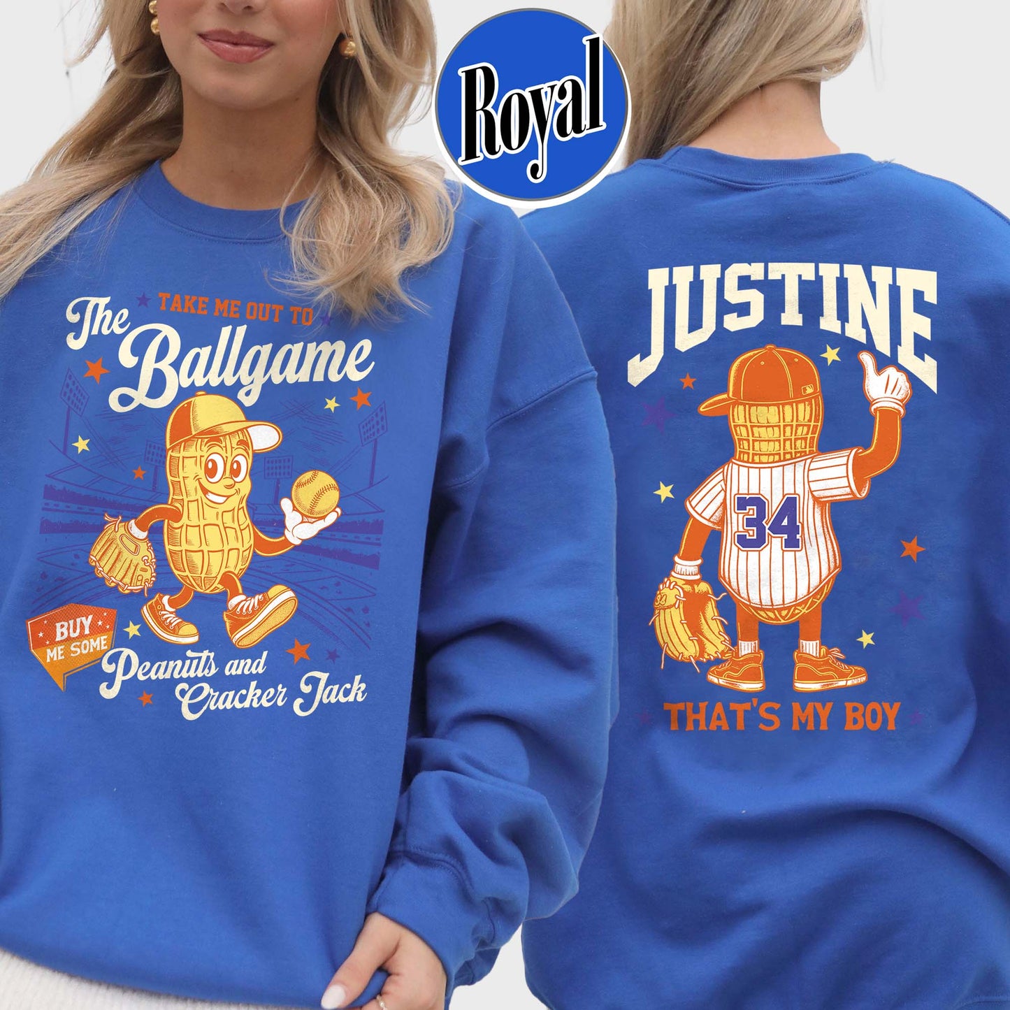 Custom Baseball Mom Sweatshirt, Gift for Baseball Mama,T-Ball Mom, Take Me Out to the Ballgame