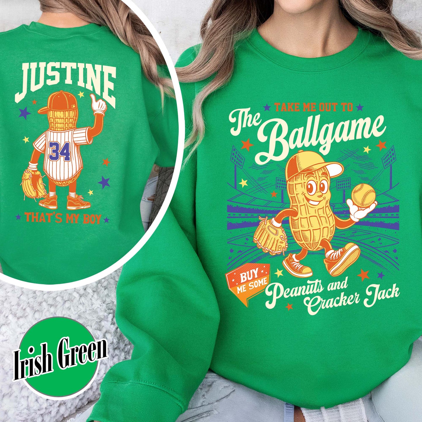 Custom Baseball Mom Sweatshirt, Gift for Baseball Mama,T-Ball Mom, Take Me Out to the Ballgame
