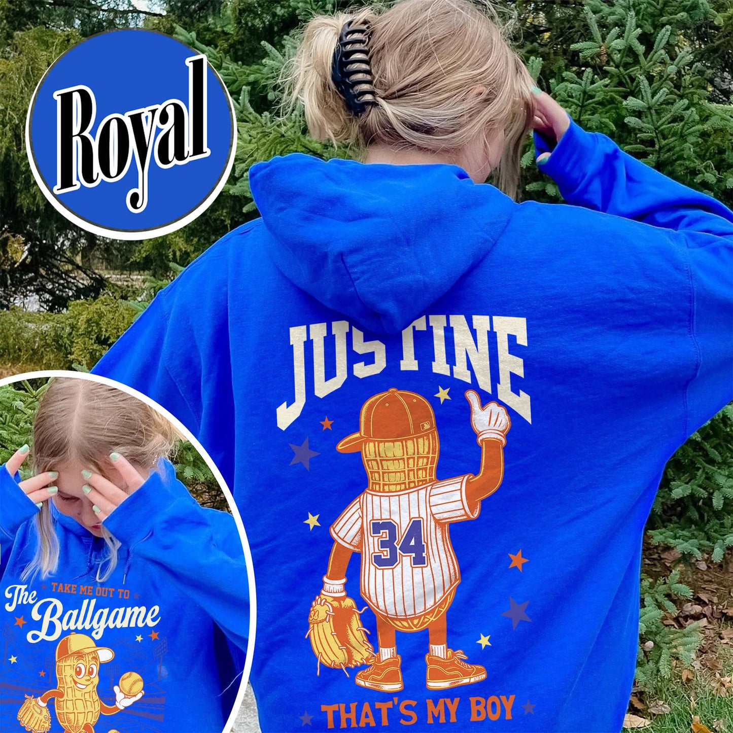 Custom Baseball Mom Hoodie, Gift for Baseball Mama,T-Ball Mom, Take Me Out to the Ballgame