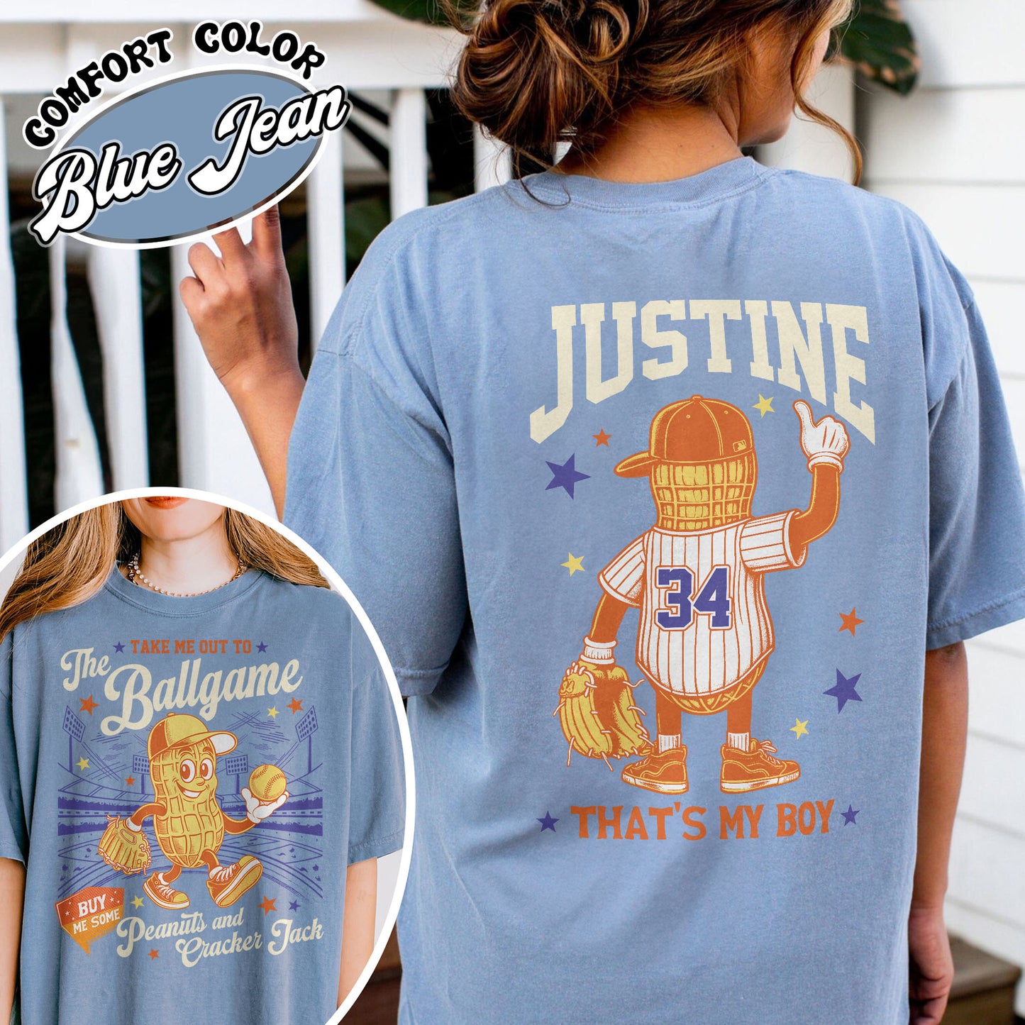 Custom Baseball Mom Comfort Colors Shirt, Gift for Baseball Mama,T-Ball Mom, Take Me Out to the Ballgame