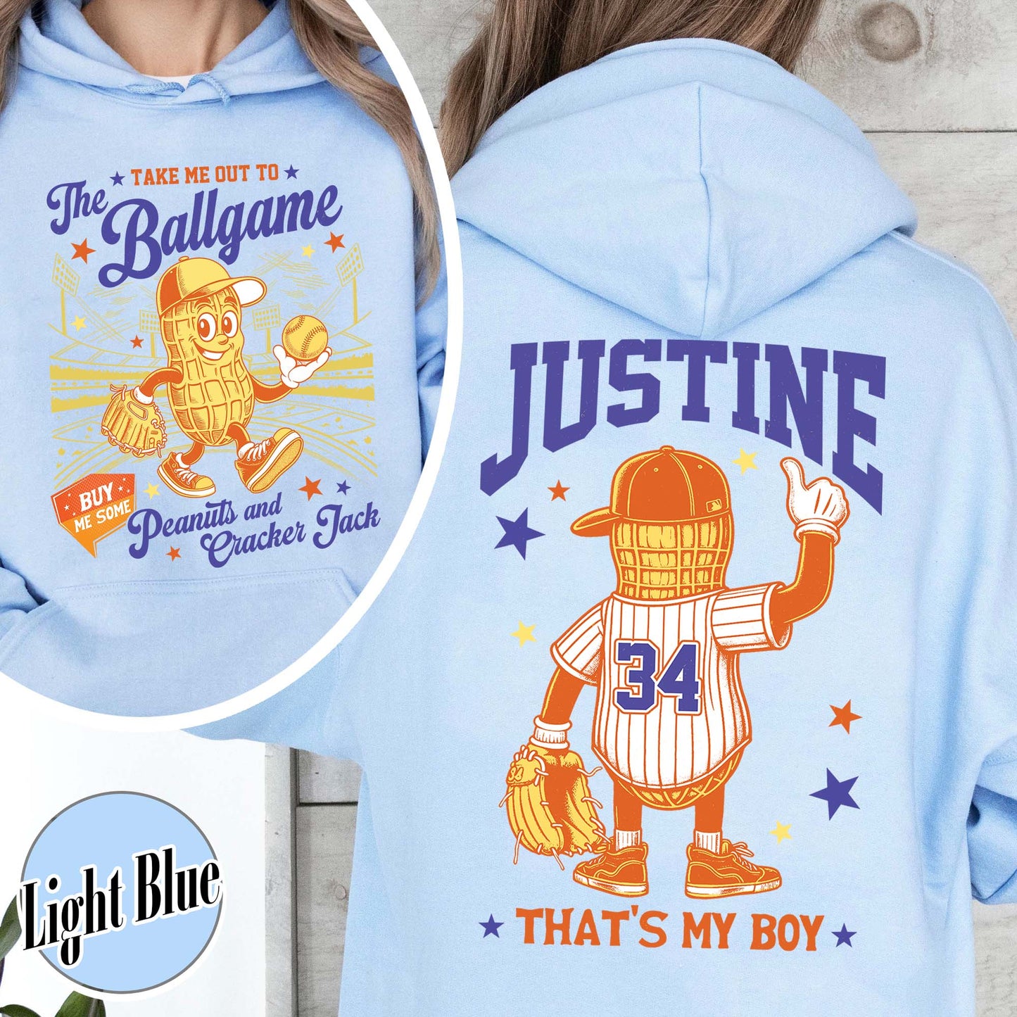 Custom Baseball Mom Hoodie, Gift for Baseball Mama,T-Ball Mom, Take Me Out to the Ballgame
