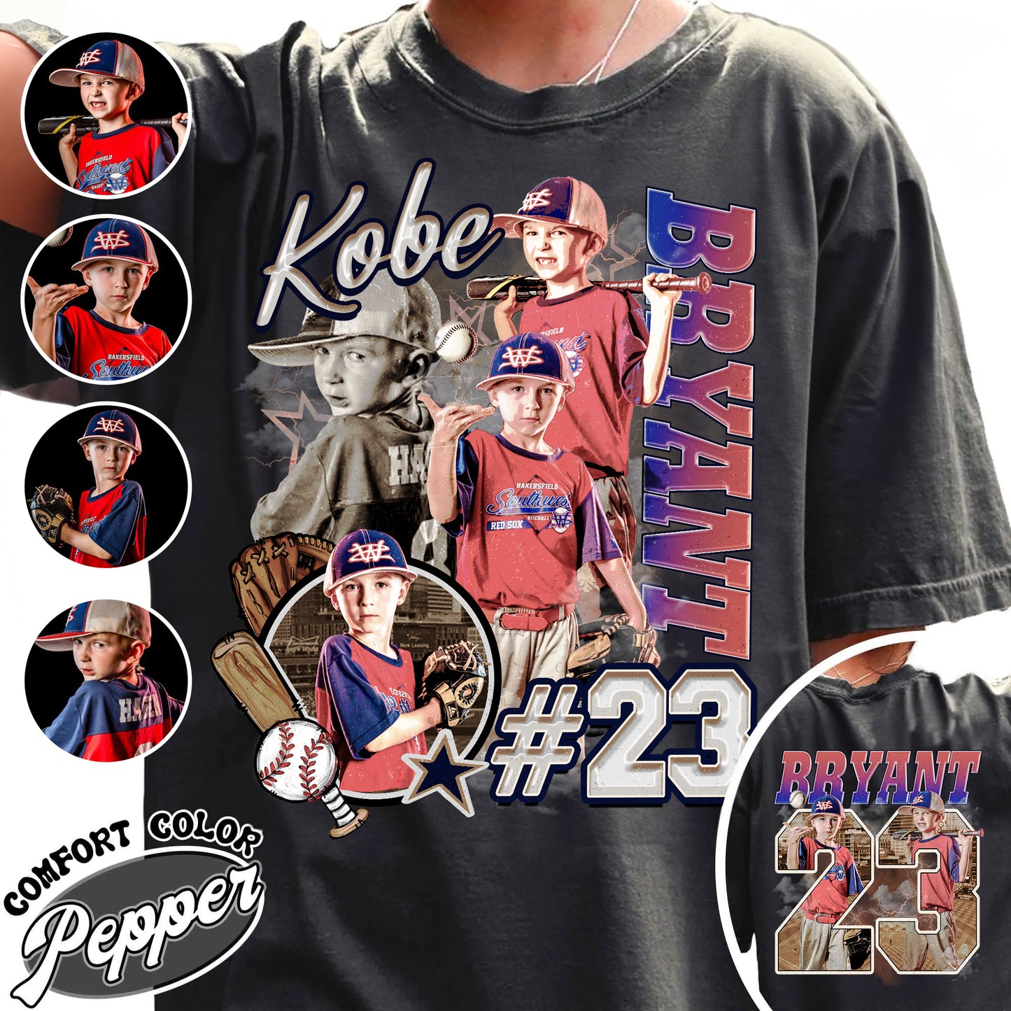 Custom Baseball Player Comfort Colors Shirt, Custom Name Baseball Shirt, Baseball Mom Custom Shirt, Bootleg Baseball