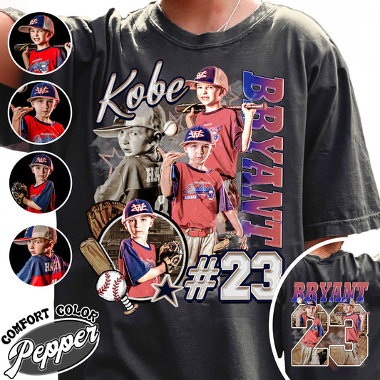 Custom Baseball Player Comfort Colors Shirt, Custom Name Baseball Shirt, Baseball Mom Custom Shirt, Bootleg Baseball