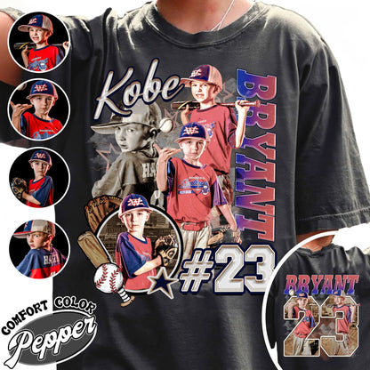 Custom Baseball Player Comfort Colors Shirt, Custom Name Baseball Shirt, Baseball Mom Custom Shirt, Bootleg Baseball