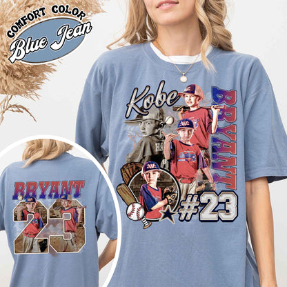 Custom Baseball Player Comfort Colors Shirt, Custom Name Baseball Shirt, Baseball Mom Custom Shirt, Bootleg Baseball