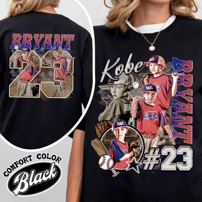 Custom Baseball Player Comfort Colors Shirt, Custom Name Baseball Shirt, Baseball Mom Custom Shirt, Bootleg Baseball