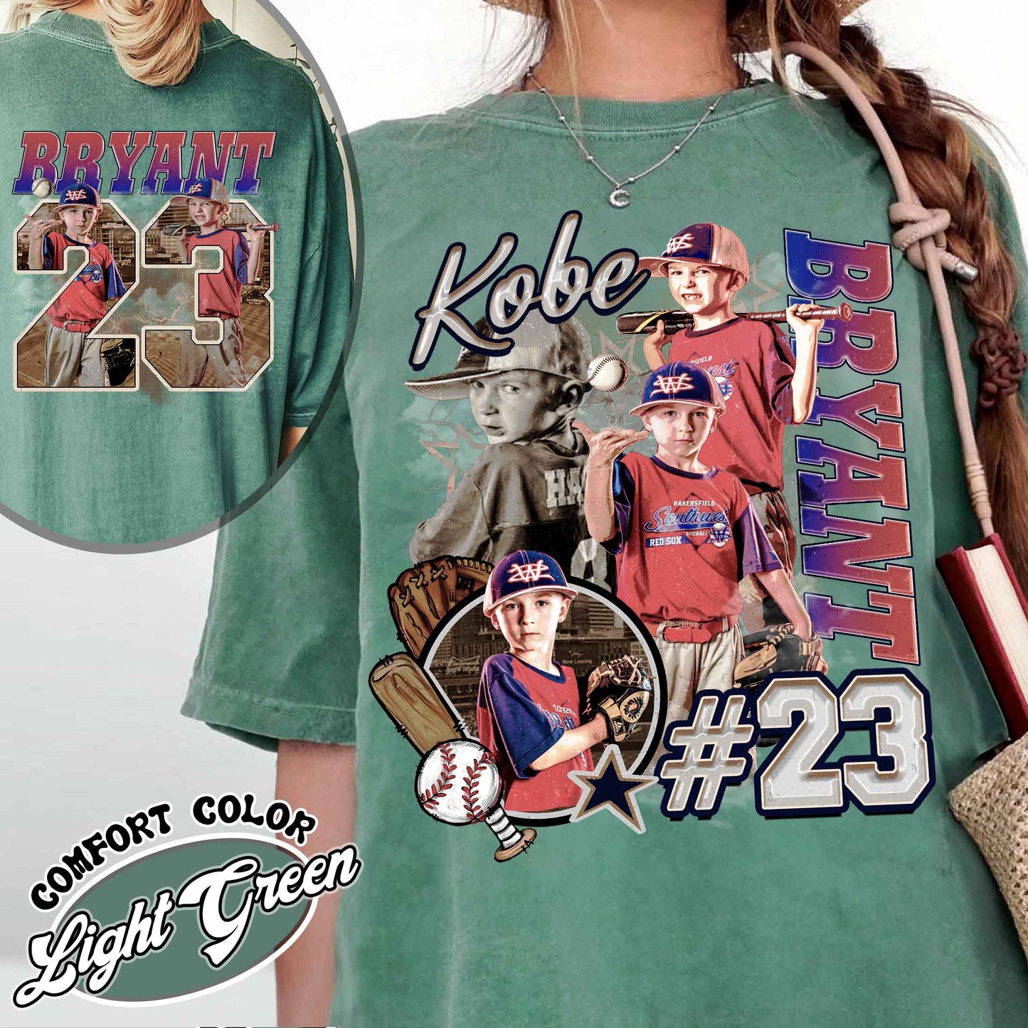 Custom Baseball Player Comfort Colors Shirt, Custom Name Baseball Shirt, Baseball Mom Custom Shirt, Bootleg Baseball