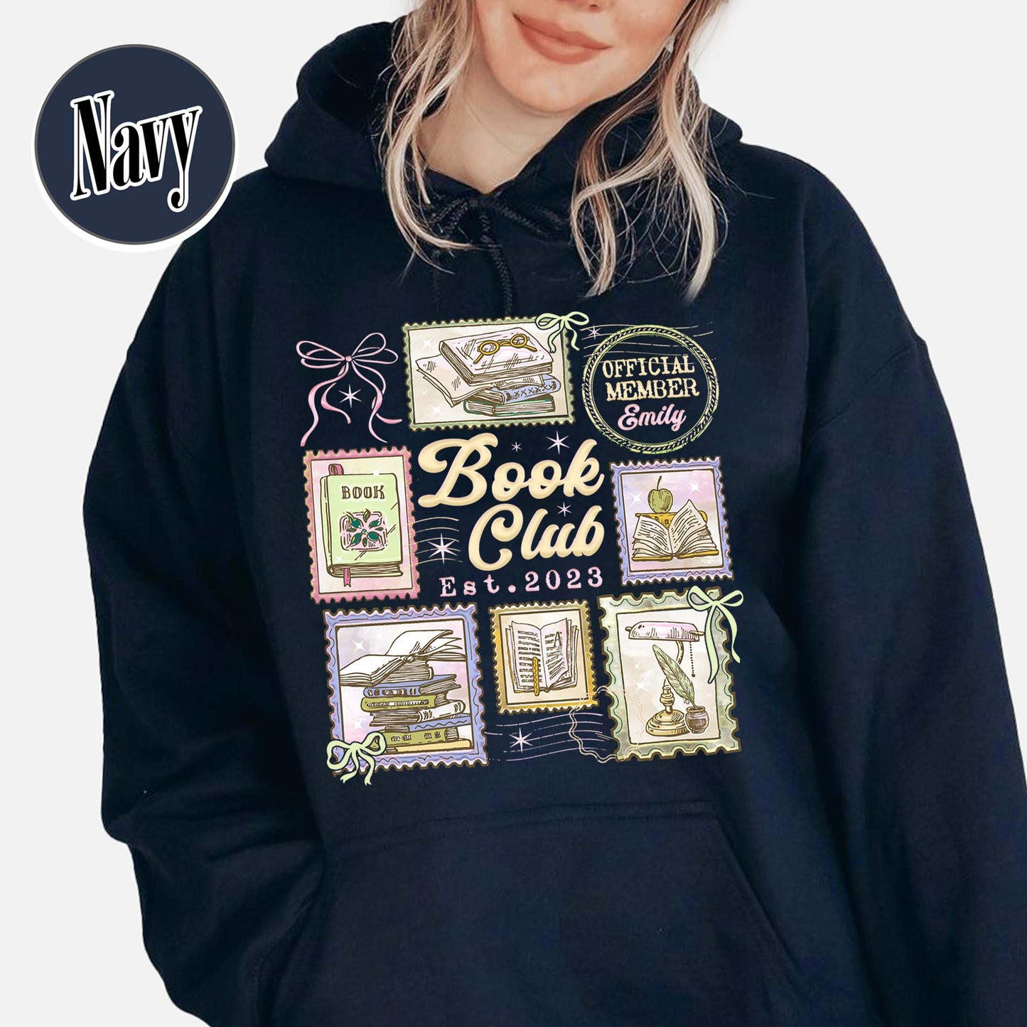 Custom Book Club Hoodie,Personalized Bookish Hoodie, Reading Lover Hoodie, Reading Crew Hoodie, Bookworm Hoodie,Custom Members Book Club Hoodie
