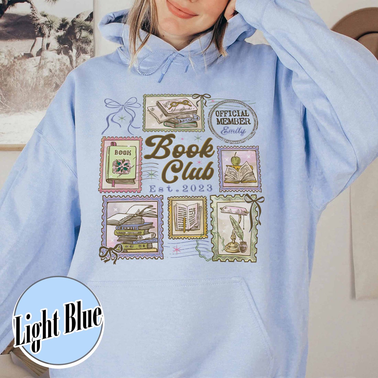 Custom Book Club Hoodie,Personalized Bookish Hoodie, Reading Lover Hoodie, Reading Crew Hoodie, Bookworm Hoodie,Custom Members Book Club Hoodie