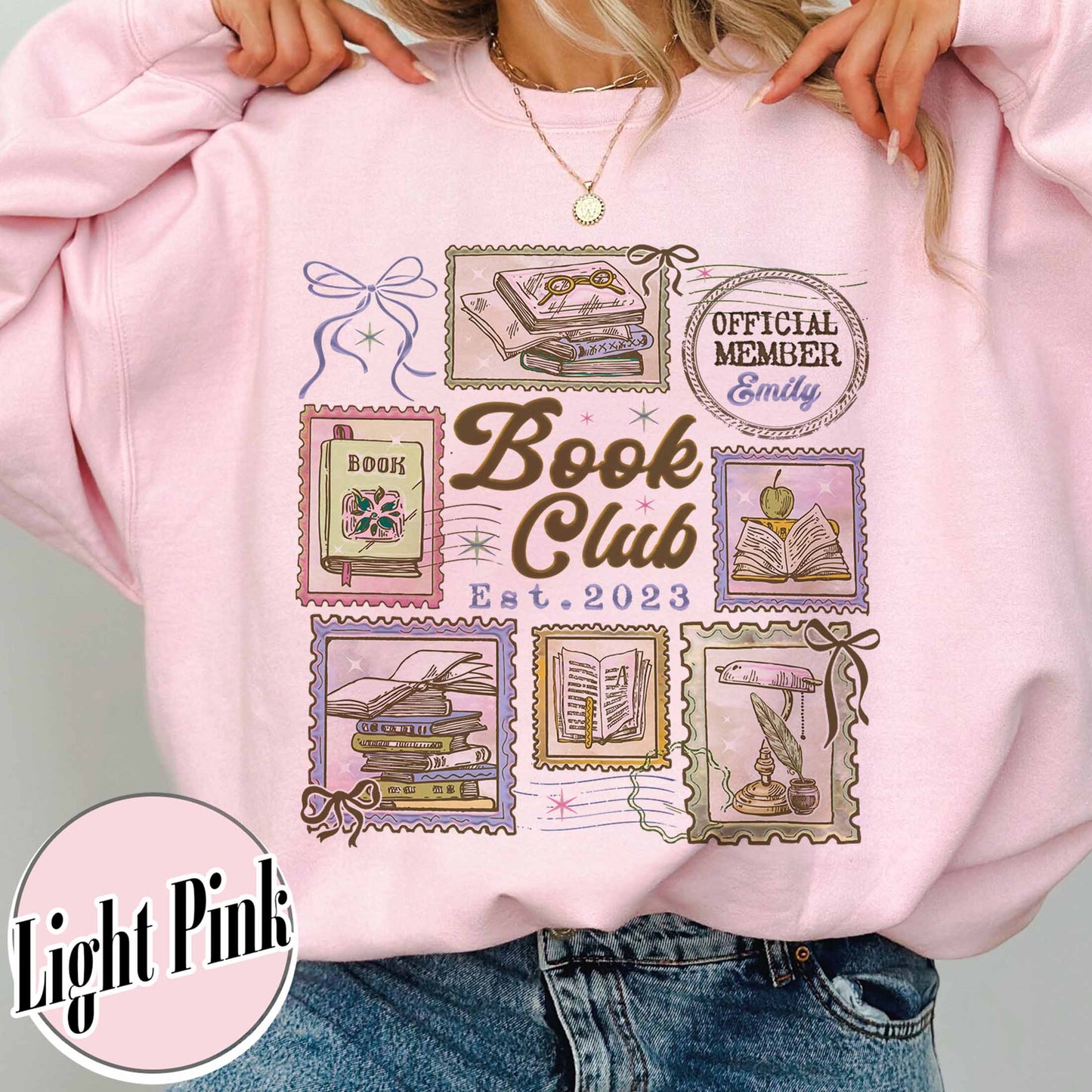 Custom Book Club Sweatshirt,Personalized Bookish Sweatshirt, Reading Lover Sweatshirt, Reading Crew Sweatshirt, Bookworm Sweatshirt,Custom Members Book Club Sweatshirt