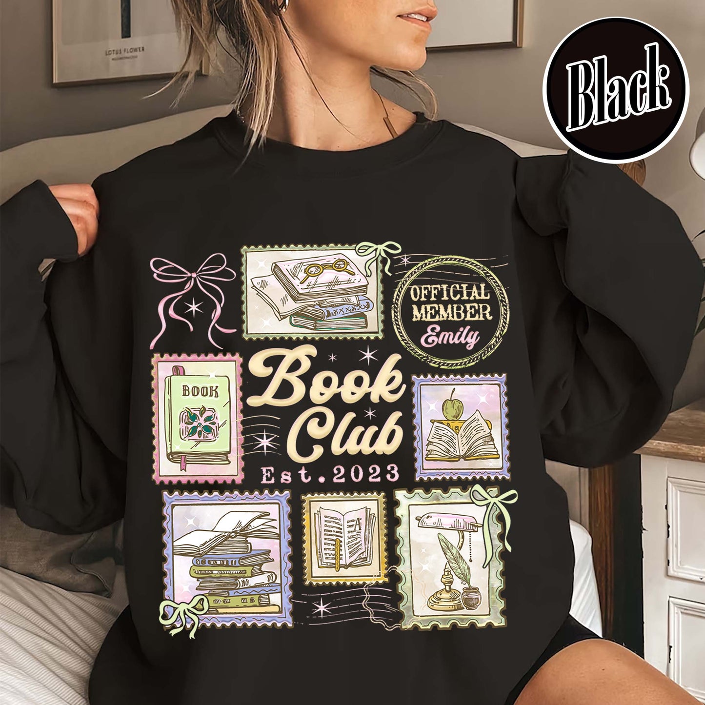 Custom Book Club Sweatshirt,Personalized Bookish Sweatshirt, Reading Lover Sweatshirt, Reading Crew Sweatshirt, Bookworm Sweatshirt,Custom Members Book Club Sweatshirt