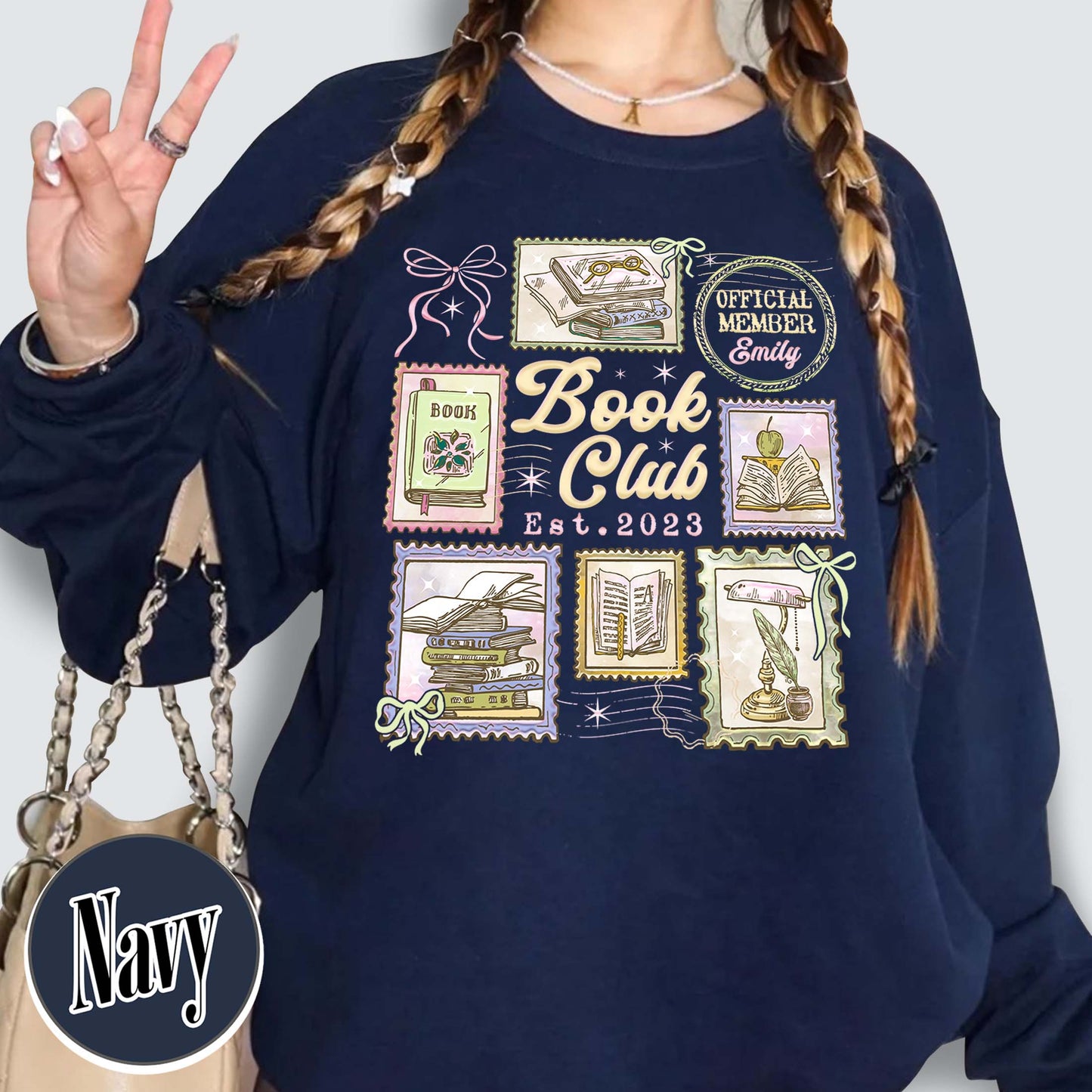 Custom Book Club Sweatshirt,Personalized Bookish Sweatshirt, Reading Lover Sweatshirt, Reading Crew Sweatshirt, Bookworm Sweatshirt,Custom Members Book Club Sweatshirt