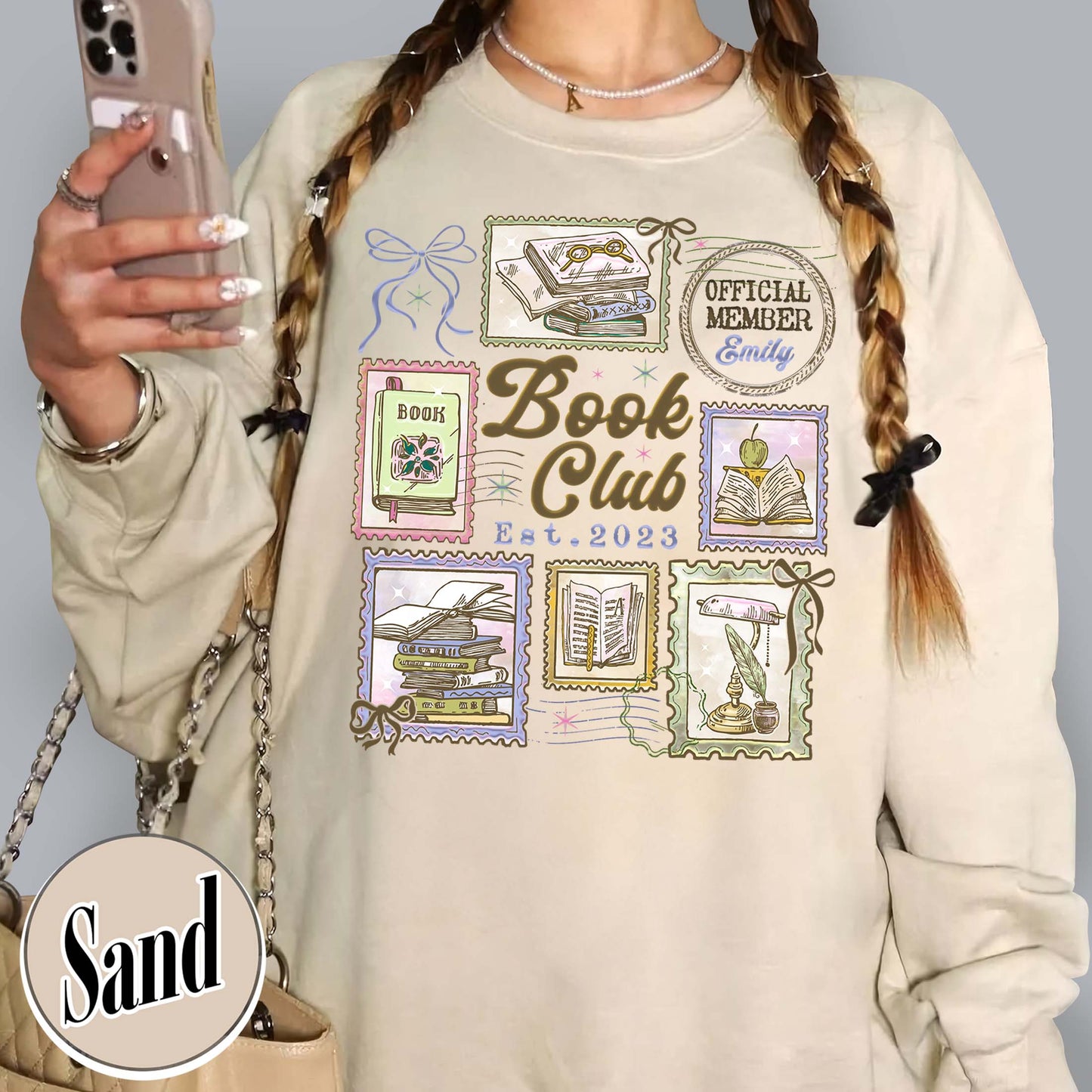 Custom Book Club Sweatshirt,Personalized Bookish Sweatshirt, Reading Lover Sweatshirt, Reading Crew Sweatshirt, Bookworm Sweatshirt,Custom Members Book Club Sweatshirt