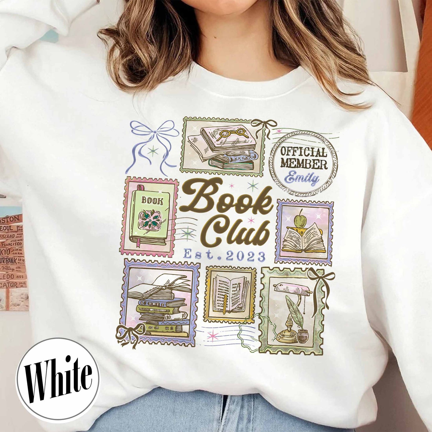 Custom Book Club Sweatshirt,Personalized Bookish Sweatshirt, Reading Lover Sweatshirt, Reading Crew Sweatshirt, Bookworm Sweatshirt,Custom Members Book Club Sweatshirt