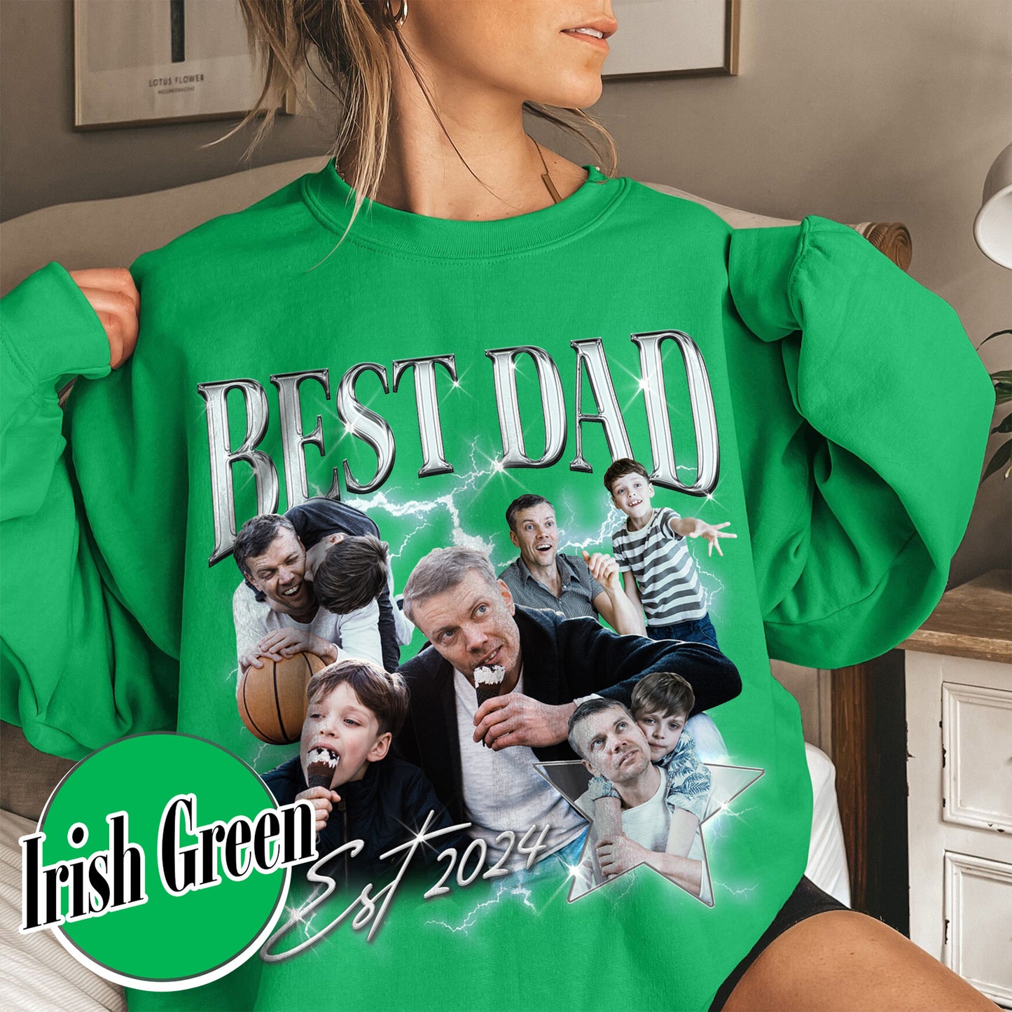 Custom Fathers Day Sweatshirt,Custom Bootleg Best Dad Ever Sweatshirt,Cool Dads Club Sweatshirt