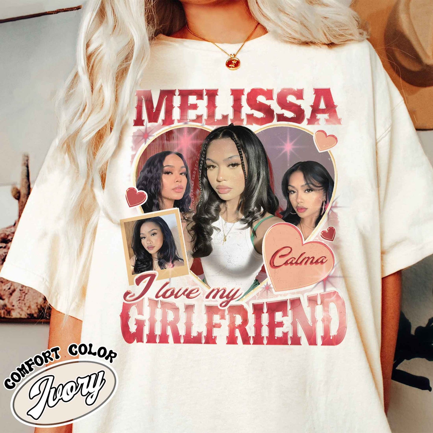 Custom Girlfriend Comfort Colors Shirt,Bootleg Girlfriend Shirt,I Love My Girlfriend Shirt Custom