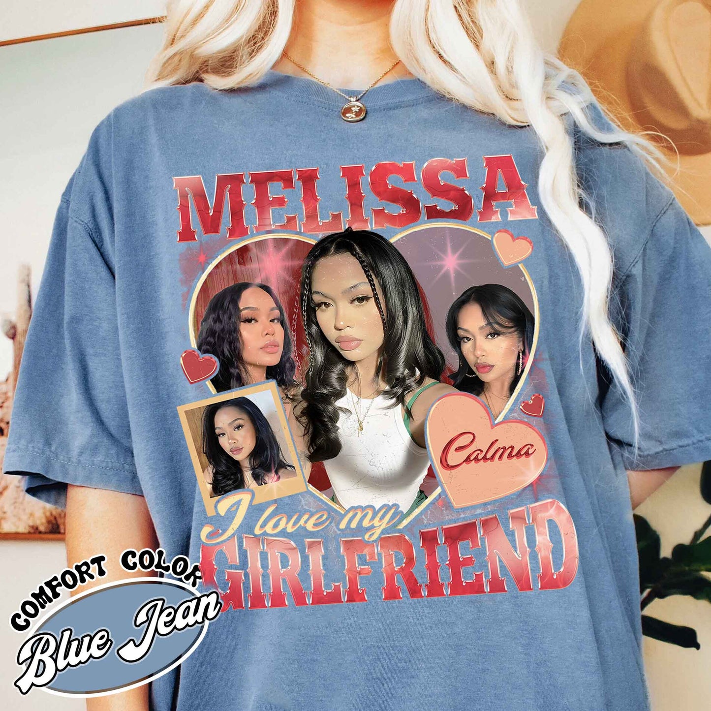 Custom Girlfriend Comfort Colors Shirt,Bootleg Girlfriend Shirt,I Love My Girlfriend Shirt Custom