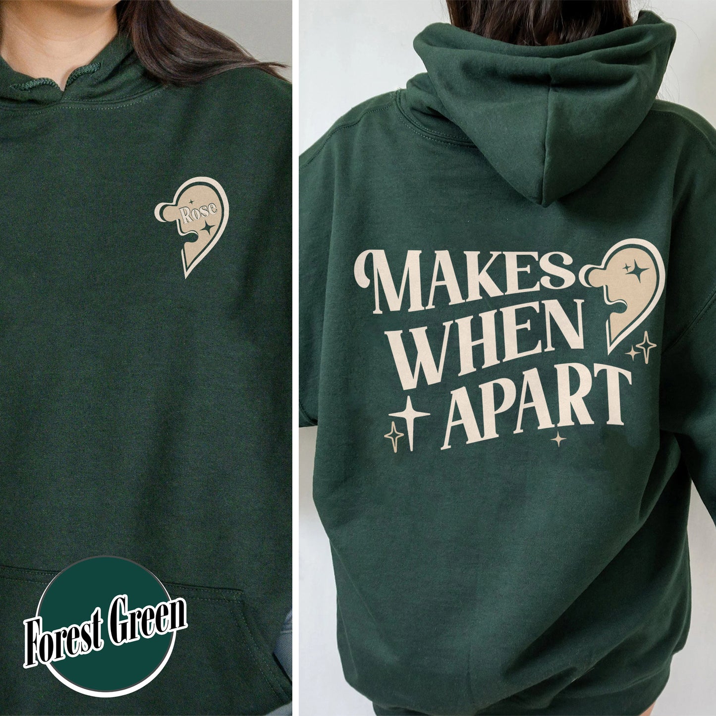Custom Valentine Hoodie,Nothing Makes Sense When Were Apart,Matching Couple Valentine Hoodie