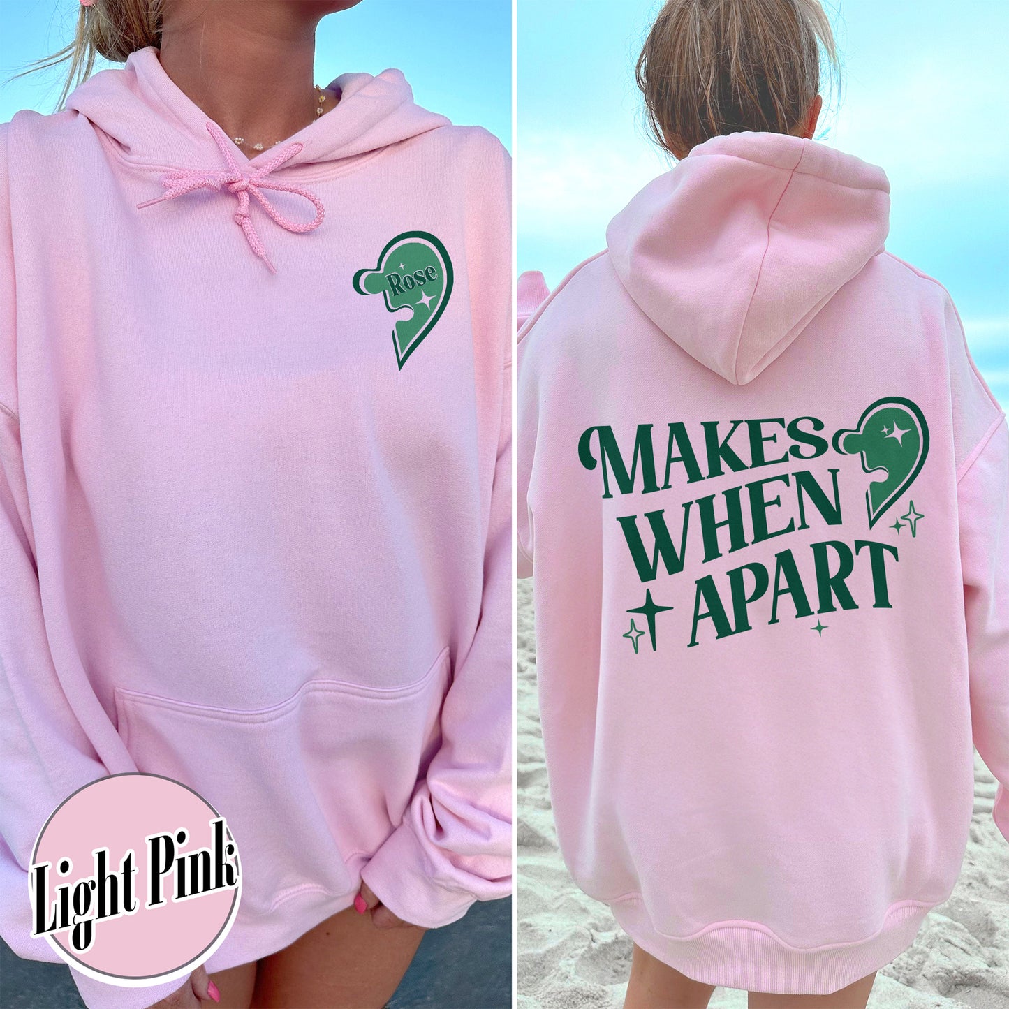 Custom Valentine Hoodie,Nothing Makes Sense When Were Apart,Matching Couple Valentine Hoodie