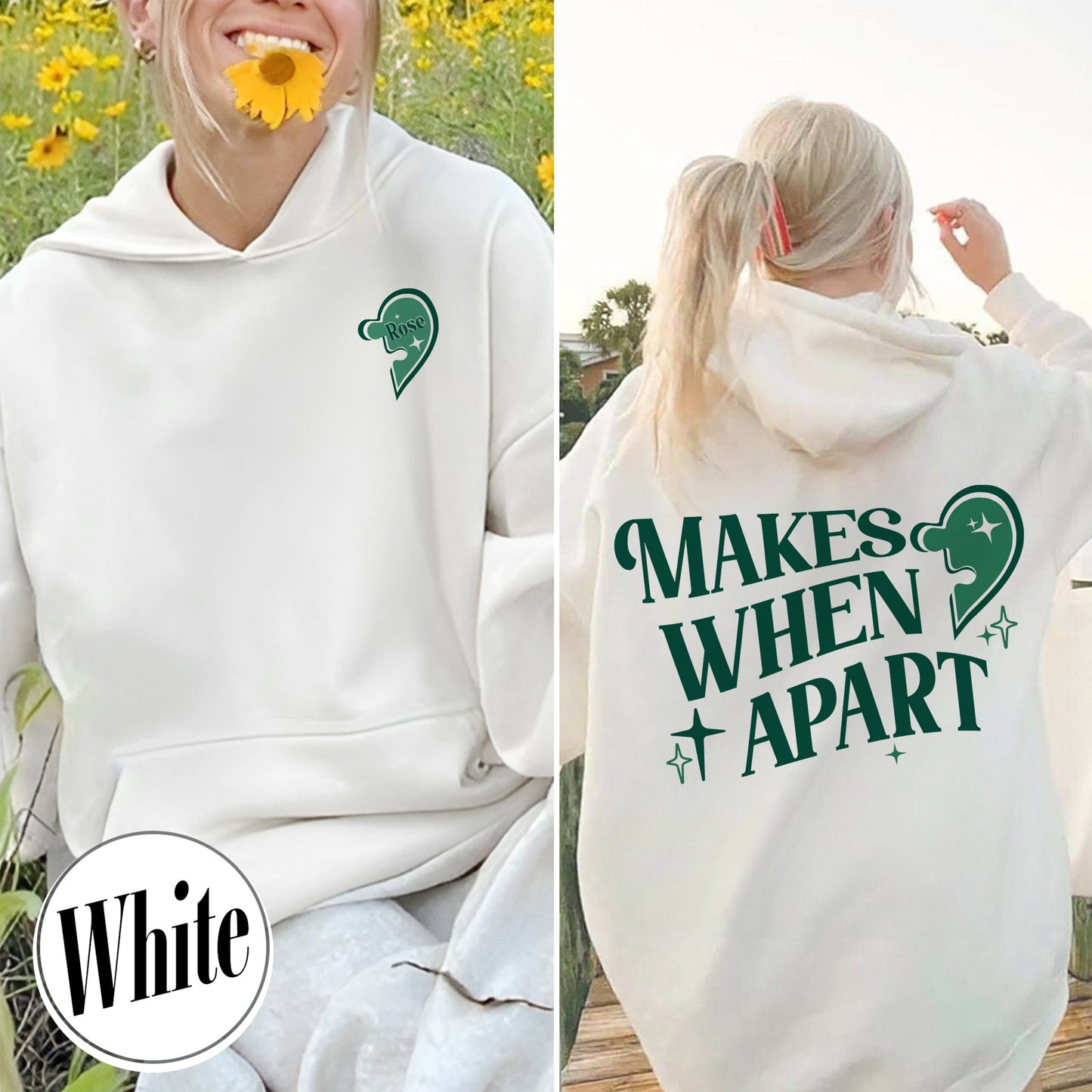 Custom Valentine Hoodie,Nothing Makes Sense When Were Apart,Matching Couple Valentine Hoodie