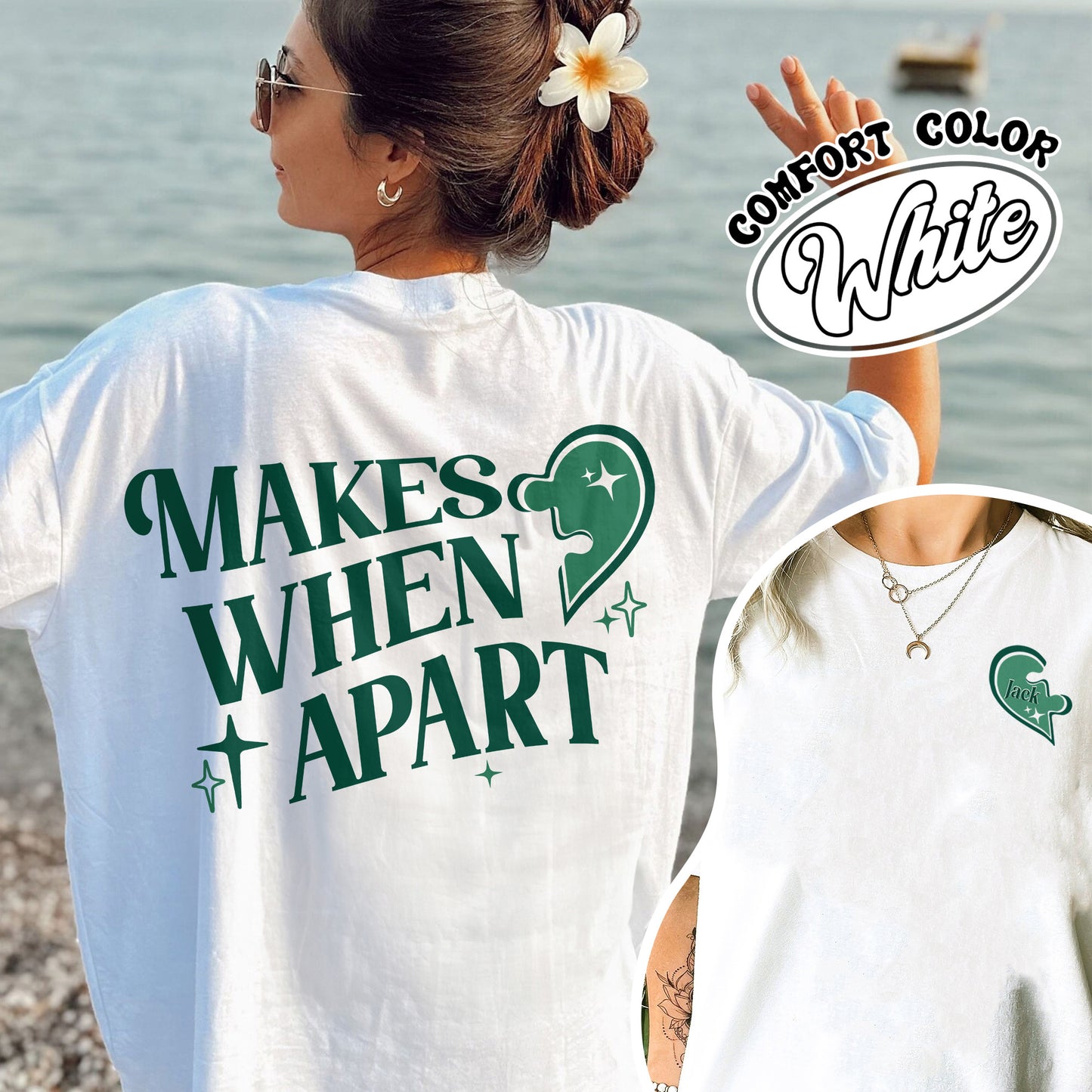 Custom Valentine Comfort Colors Shirt,Nothing Makes Sense When Were Apart,Matching Couple Valentine Shirt