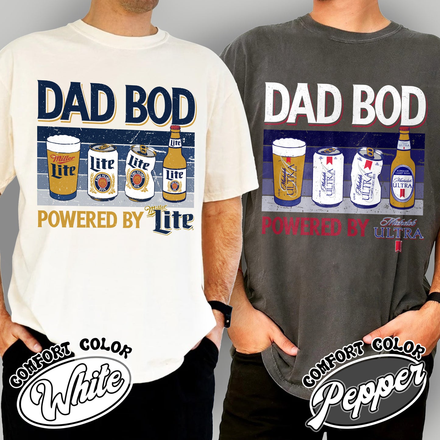 Dad Bod Comfort Colors shirt, Father's Day Shirt, Dad Bod Powered Tshirt,Dad Bod Powered By Shirt,