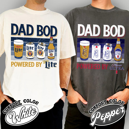 Dad Bod Comfort Colors shirt, Father's Day Shirt, Dad Bod Powered Tshirt,Dad Bod Powered By Shirt,