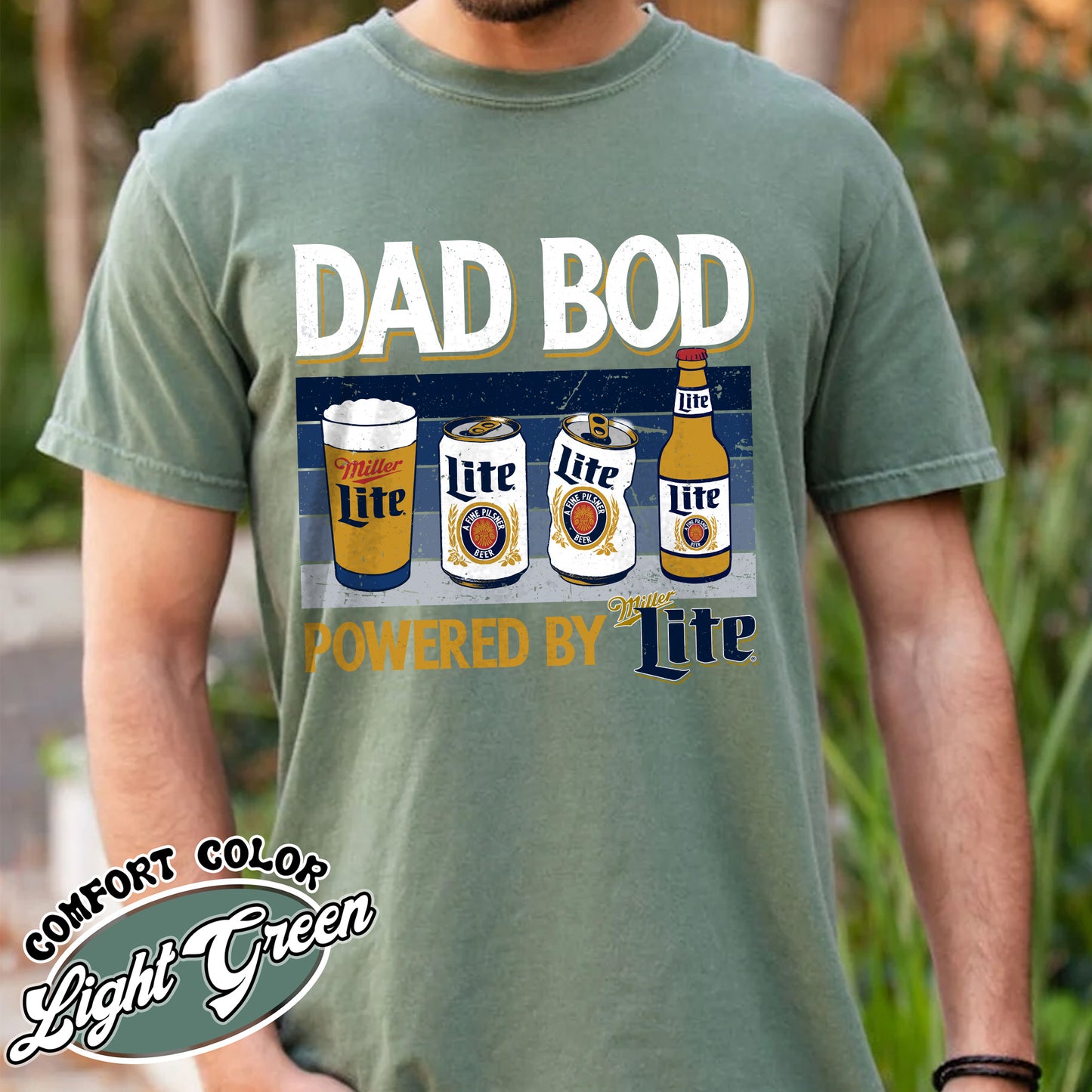 Dad Bod Comfort Colors shirt, Father's Day Shirt, Dad Bod Powered Tshirt,Dad Bod Powered By Shirt,