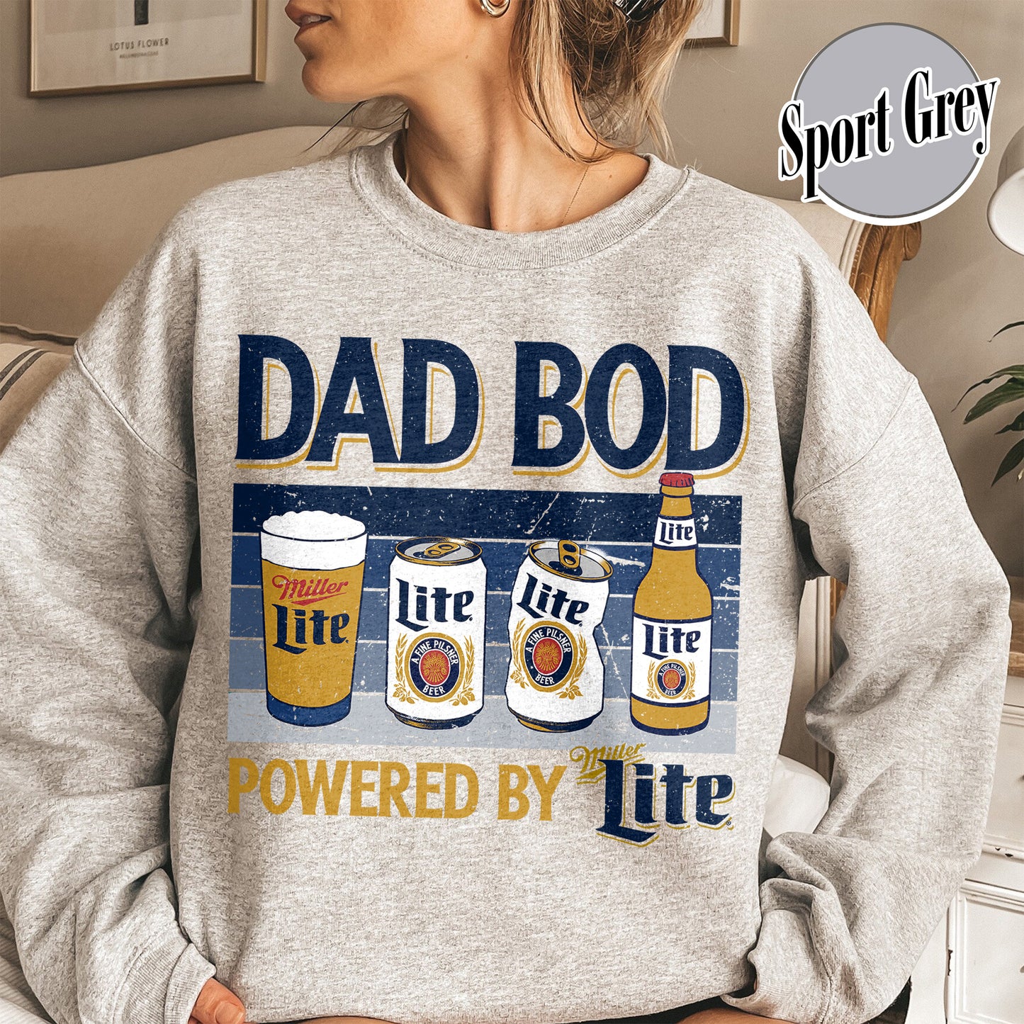 Dad Bod Sweatshirt, Father's Day Sweatshirt, Dad Bod Powered Sweatshirt,Dad Bod Powered By Sweatshirt