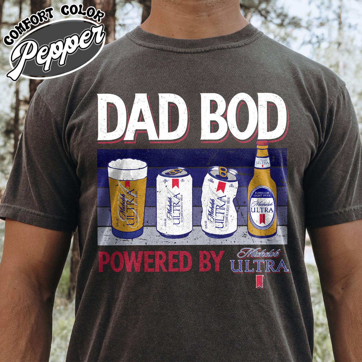 Dad Bod Comfort Colors shirt, Father's Day Shirt, Dad Bod Powered Tshirt,Dad Bod Powered By Shirt,
