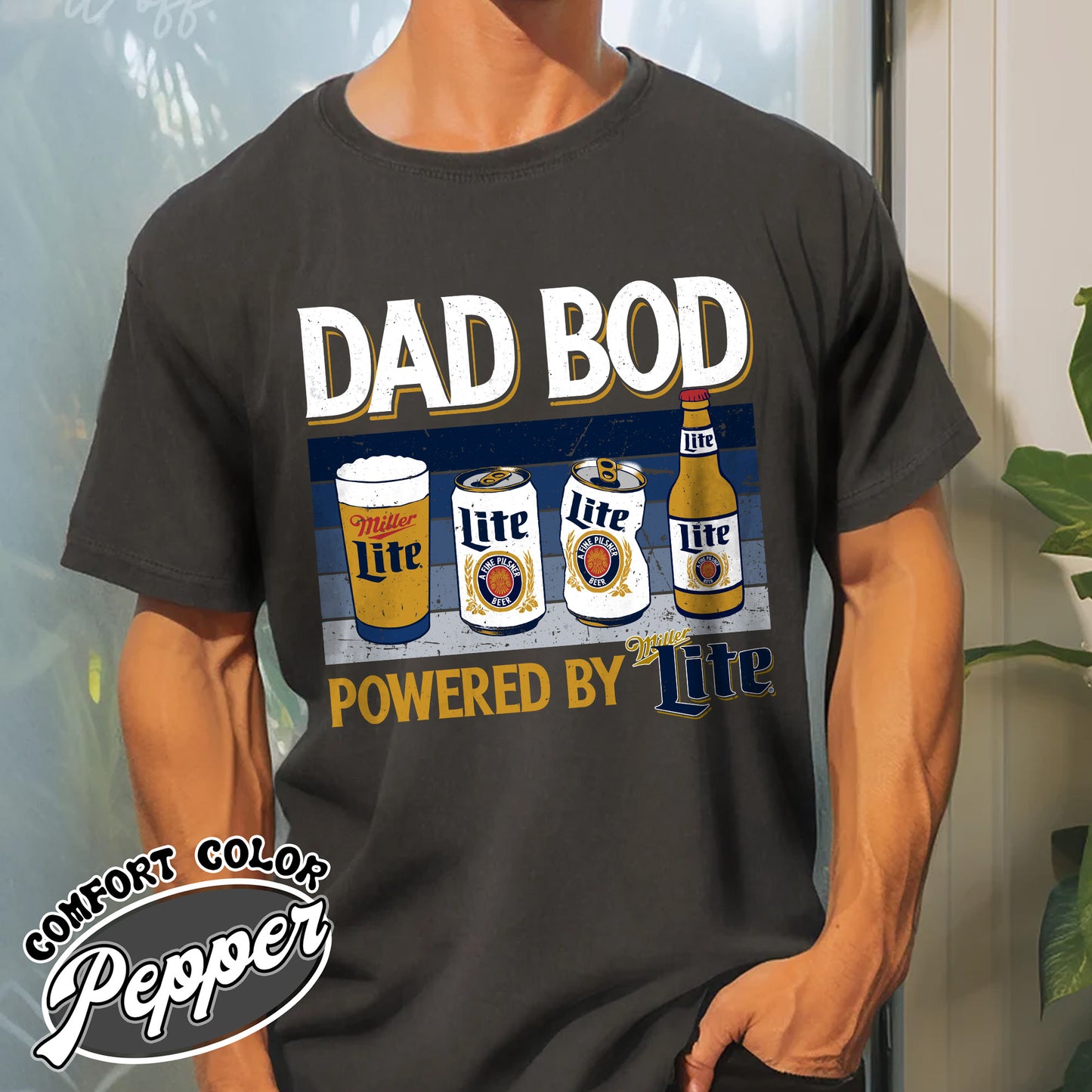 Dad Bod Comfort Colors shirt, Father's Day Shirt, Dad Bod Powered Tshirt,Dad Bod Powered By Shirt,