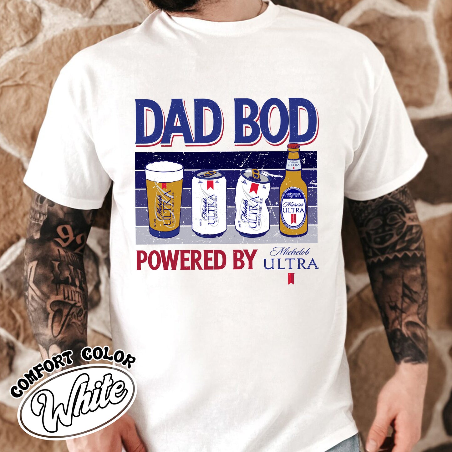 Dad Bod Comfort Colors shirt, Father's Day Shirt, Dad Bod Powered Tshirt,Dad Bod Powered By Shirt,