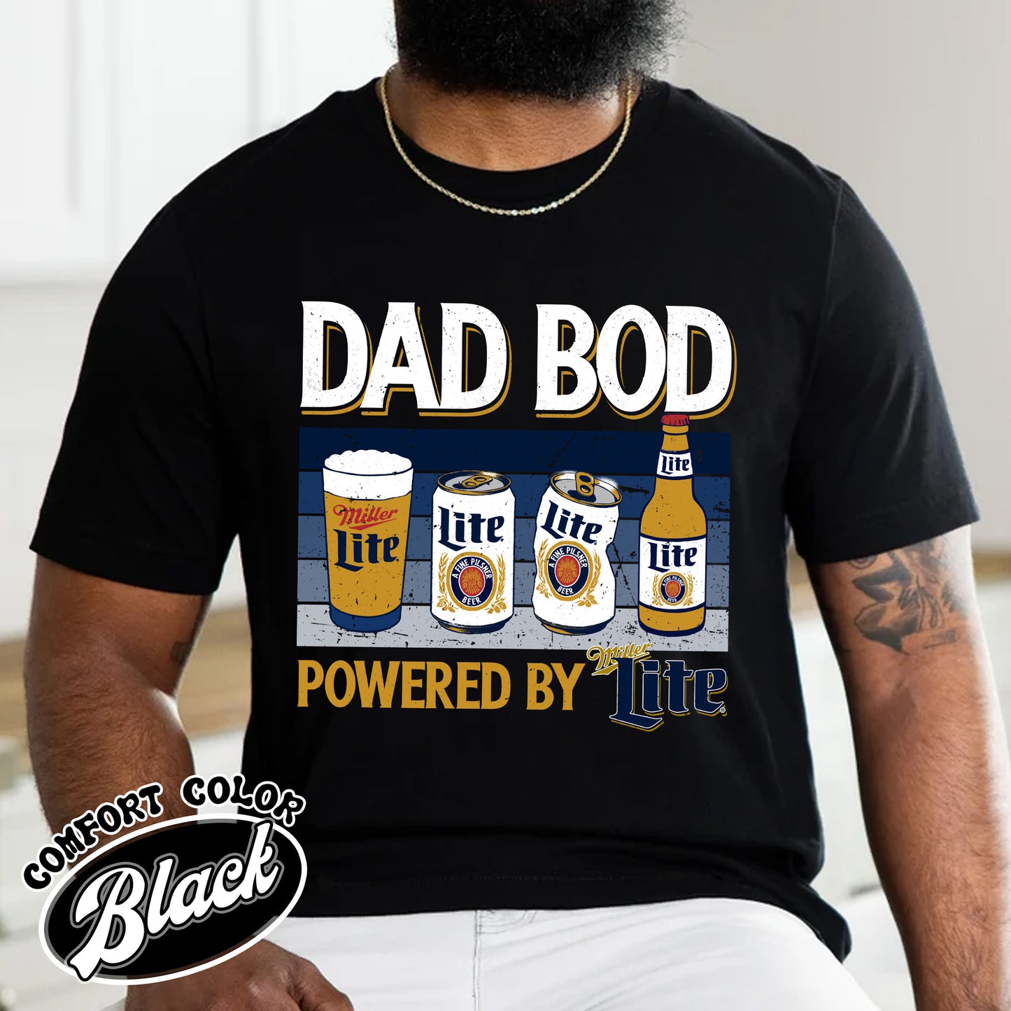 Dad Bod Comfort Colors shirt, Father's Day Shirt, Dad Bod Powered Tshirt,Dad Bod Powered By Shirt,