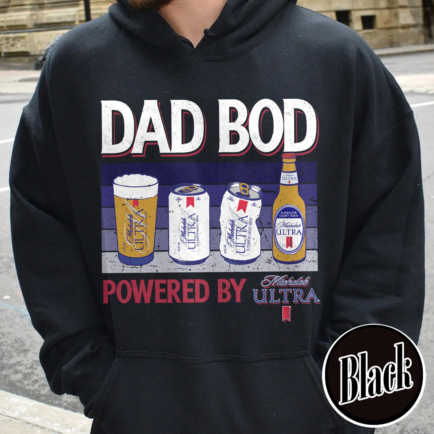 Dad Bod Hoodie, Father's Day Hoodie, Dad Bod Powered Hoodie,Dad Bod Powered By Hoodie