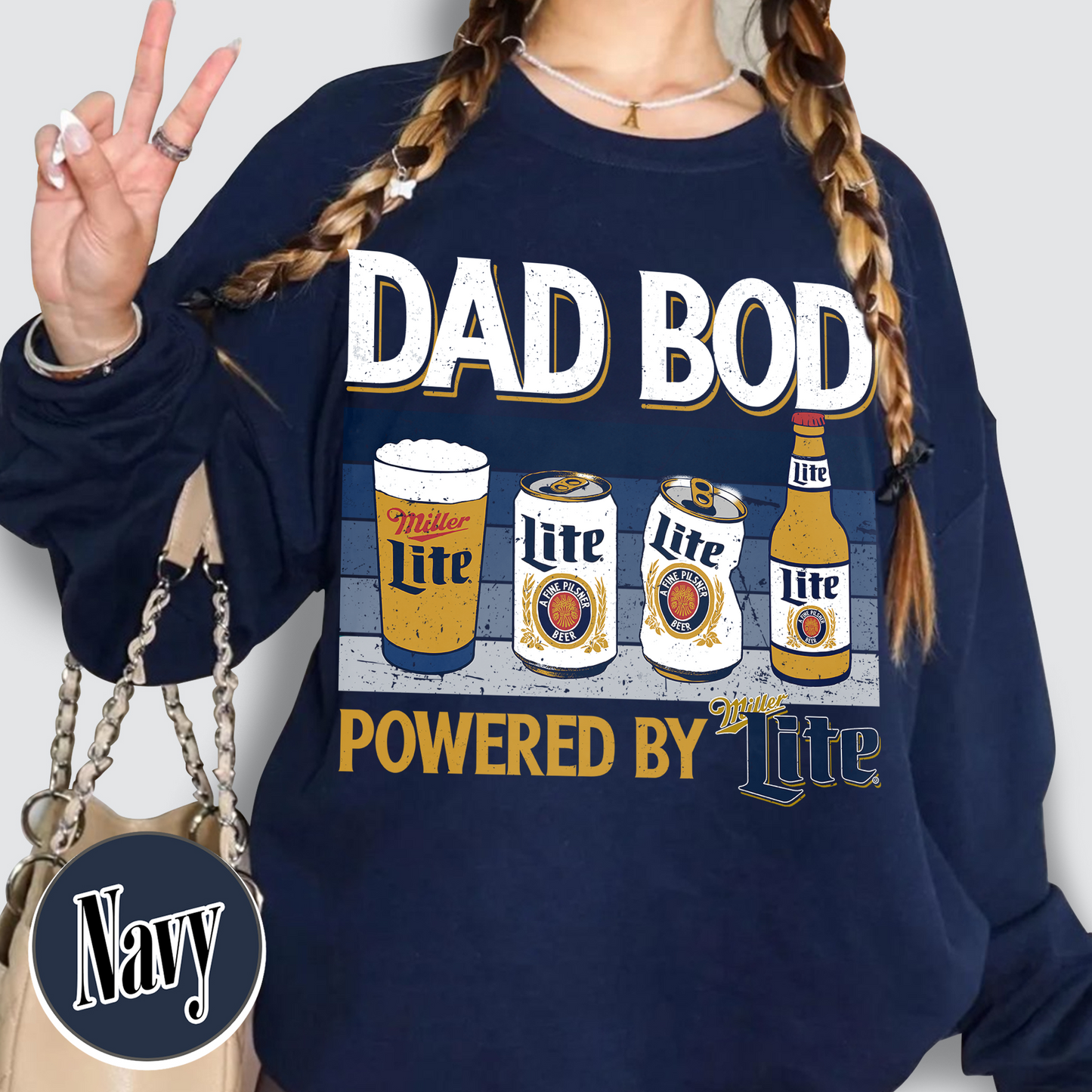 Dad Bod Sweatshirt, Father's Day Sweatshirt, Dad Bod Powered Sweatshirt,Dad Bod Powered By Sweatshirt