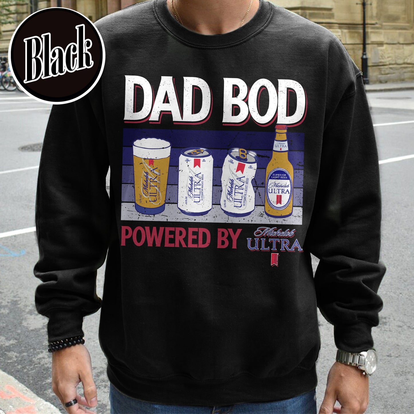 Dad Bod Sweatshirt, Father's Day Sweatshirt, Dad Bod Powered Sweatshirt,Dad Bod Powered By Sweatshirt