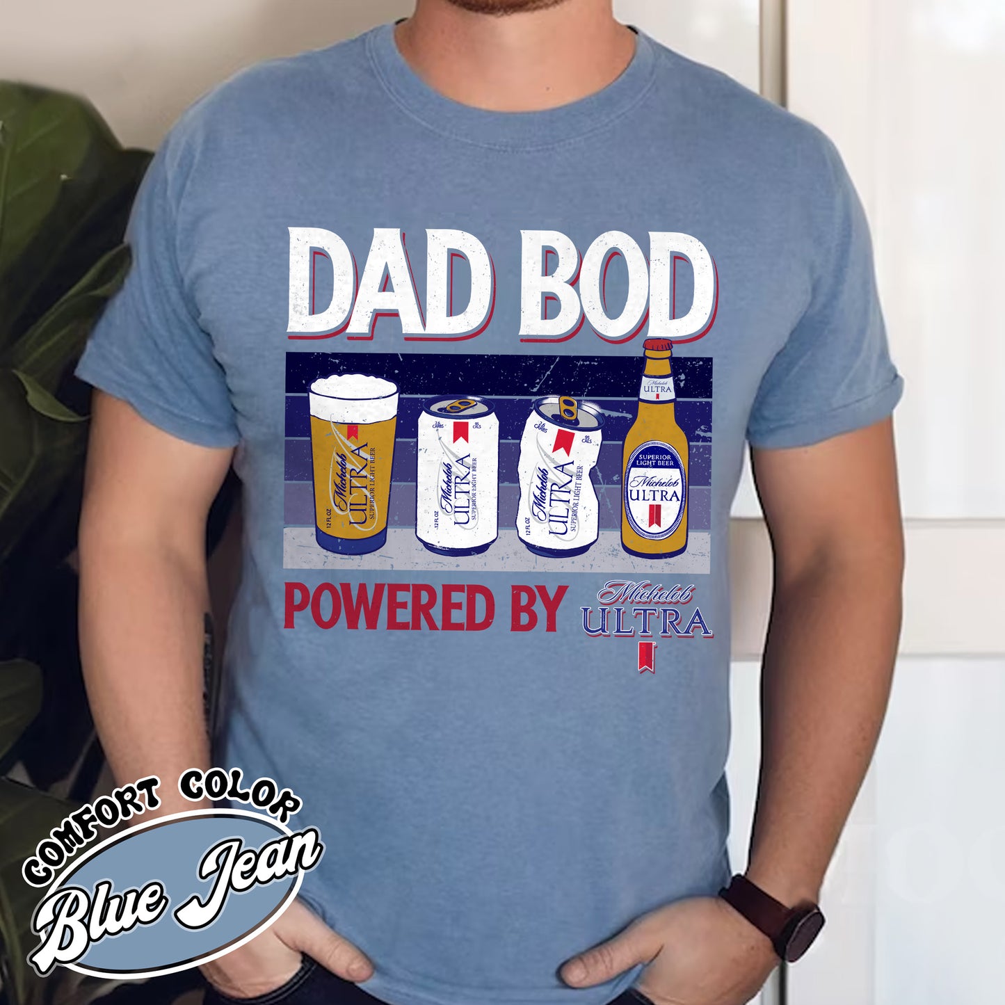 Dad Bod Comfort Colors shirt, Father's Day Shirt, Dad Bod Powered Tshirt,Dad Bod Powered By Shirt,