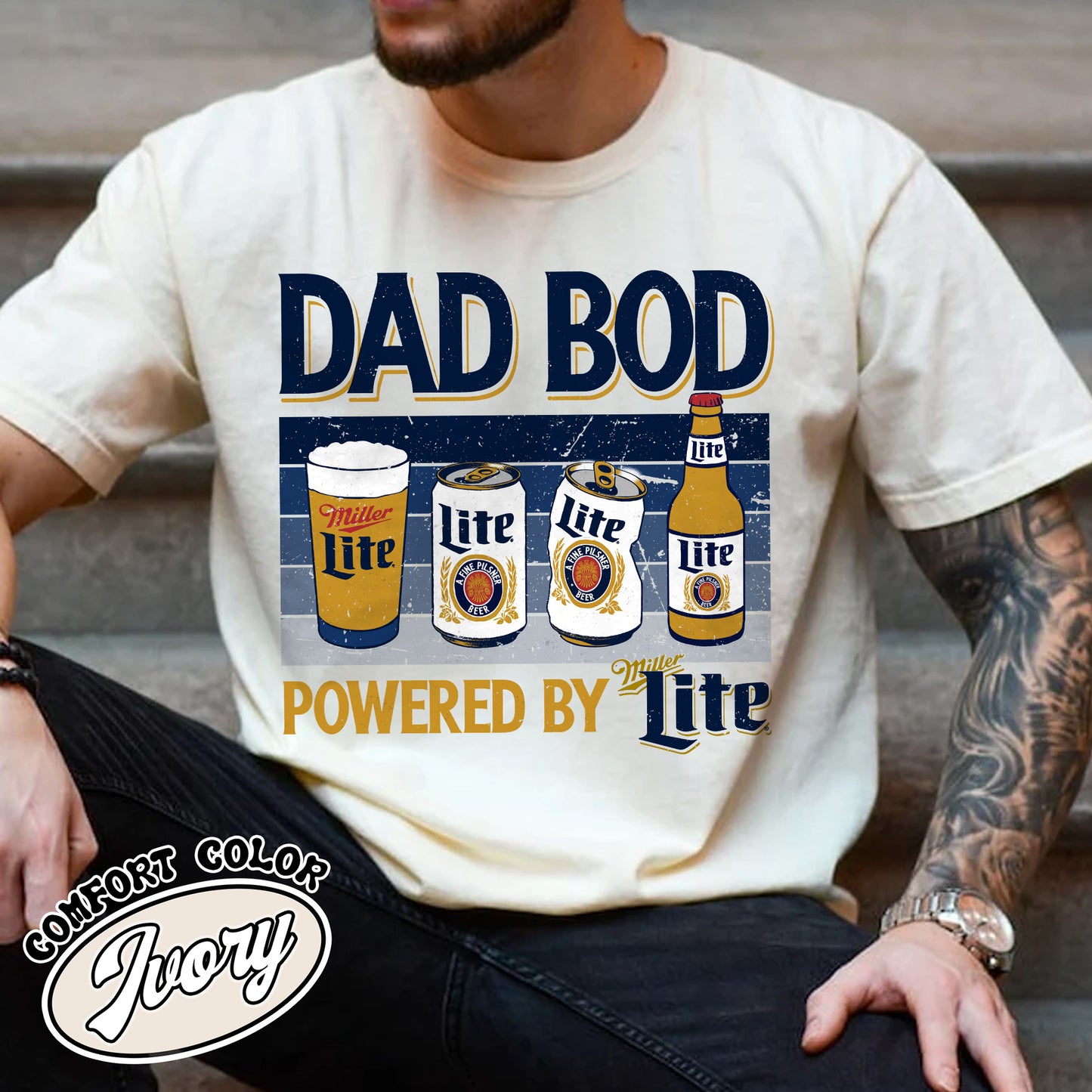 Dad Bod Comfort Colors shirt, Father's Day Shirt, Dad Bod Powered Tshirt,Dad Bod Powered By Shirt,