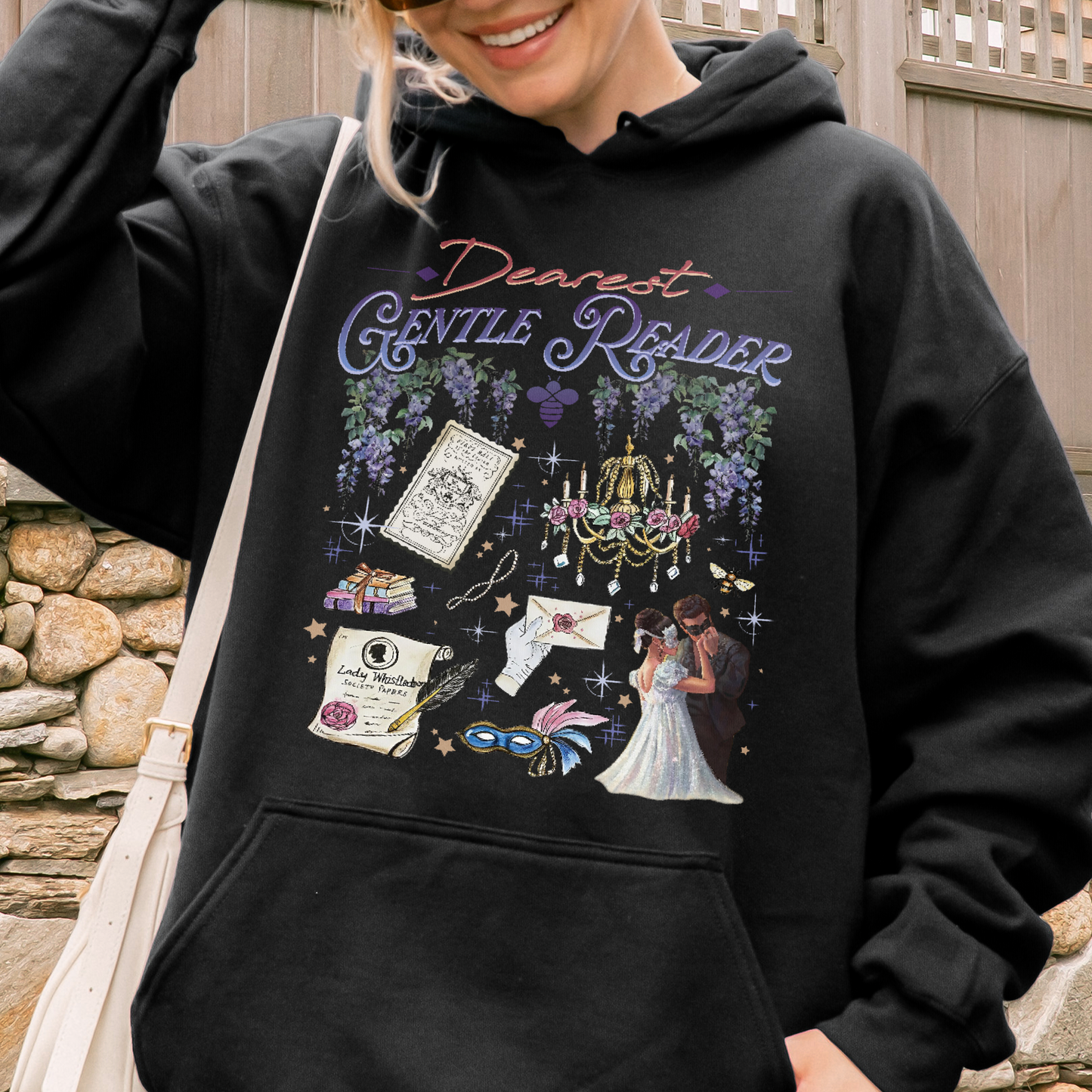Dearest Gentle Reader, Regency Romance Aesthetic, Bridgerton Inspired Gift for Book Lovers Hoodie