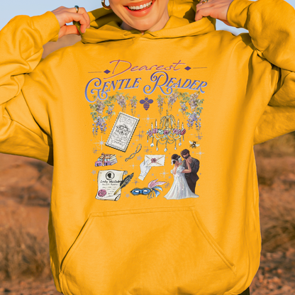 Dearest Gentle Reader, Regency Romance Aesthetic, Bridgerton Inspired Gift for Book Lovers Hoodie