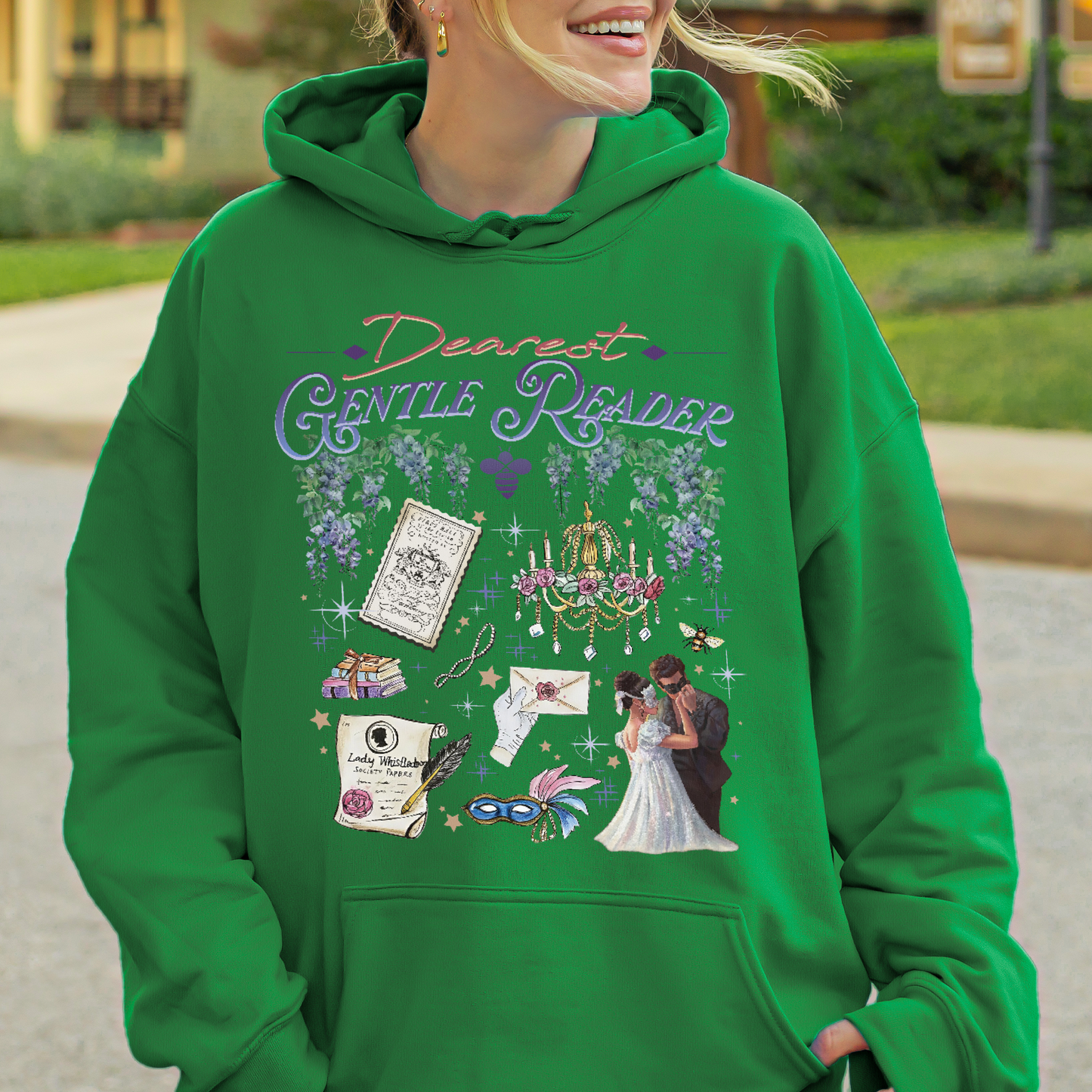 Dearest Gentle Reader, Regency Romance Aesthetic, Bridgerton Inspired Gift for Book Lovers Hoodie