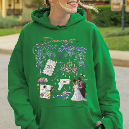 Dearest Gentle Reader, Regency Romance Aesthetic, Bridgerton Inspired Gift for Book Lovers Hoodie