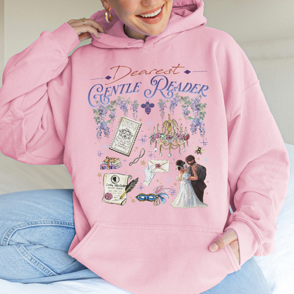 Dearest Gentle Reader, Regency Romance Aesthetic, Bridgerton Inspired Gift for Book Lovers Hoodie
