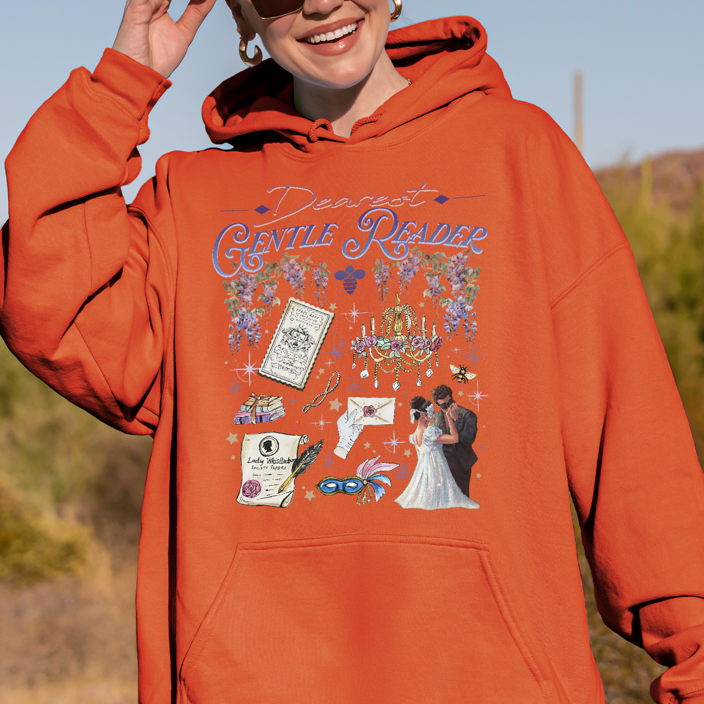 Dearest Gentle Reader, Regency Romance Aesthetic, Bridgerton Inspired Gift for Book Lovers Hoodie