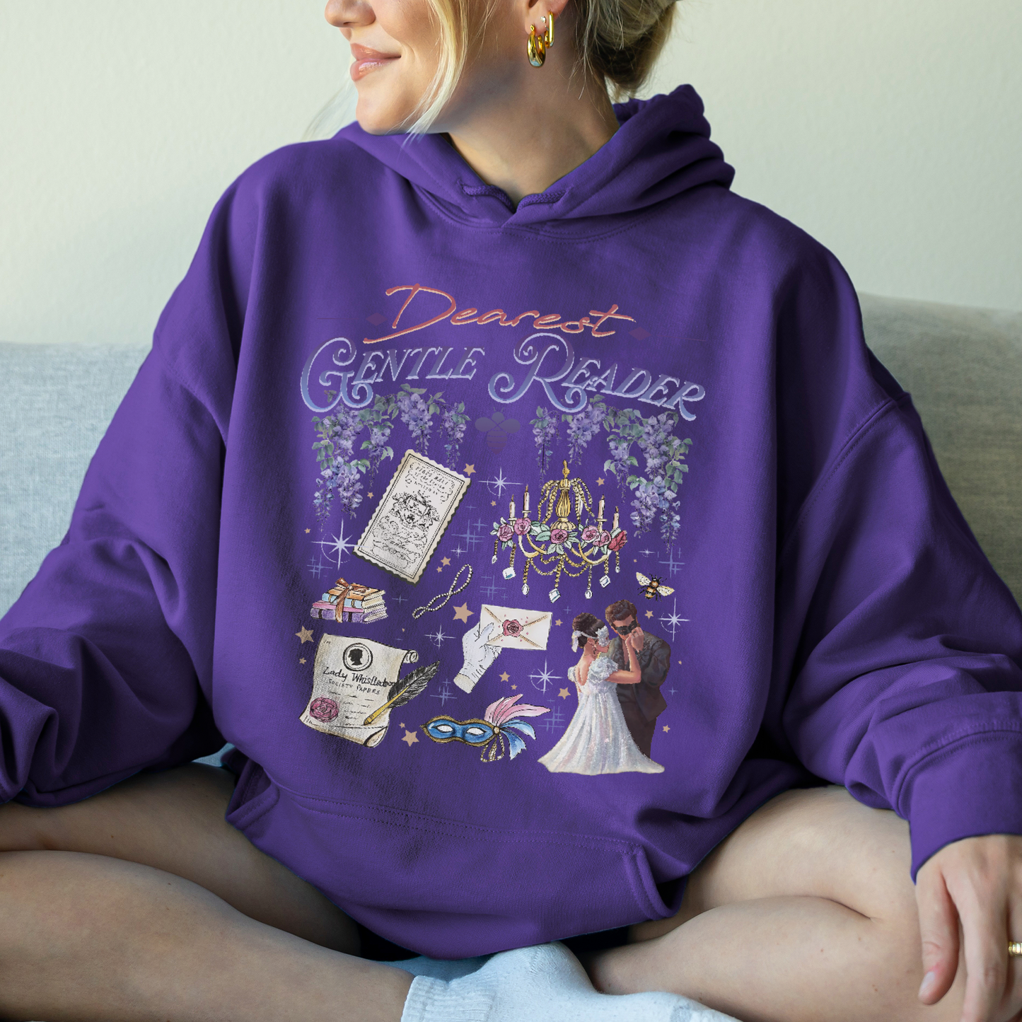Dearest Gentle Reader, Regency Romance Aesthetic, Bridgerton Inspired Gift for Book Lovers Hoodie