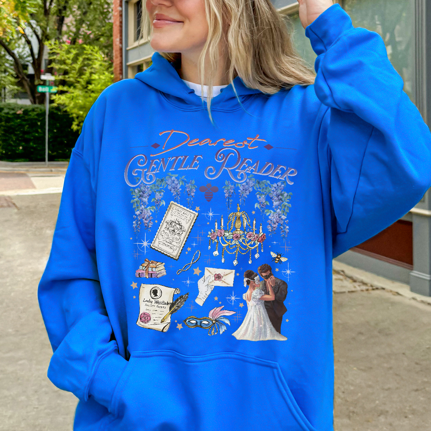 Dearest Gentle Reader, Regency Romance Aesthetic, Bridgerton Inspired Gift for Book Lovers Hoodie